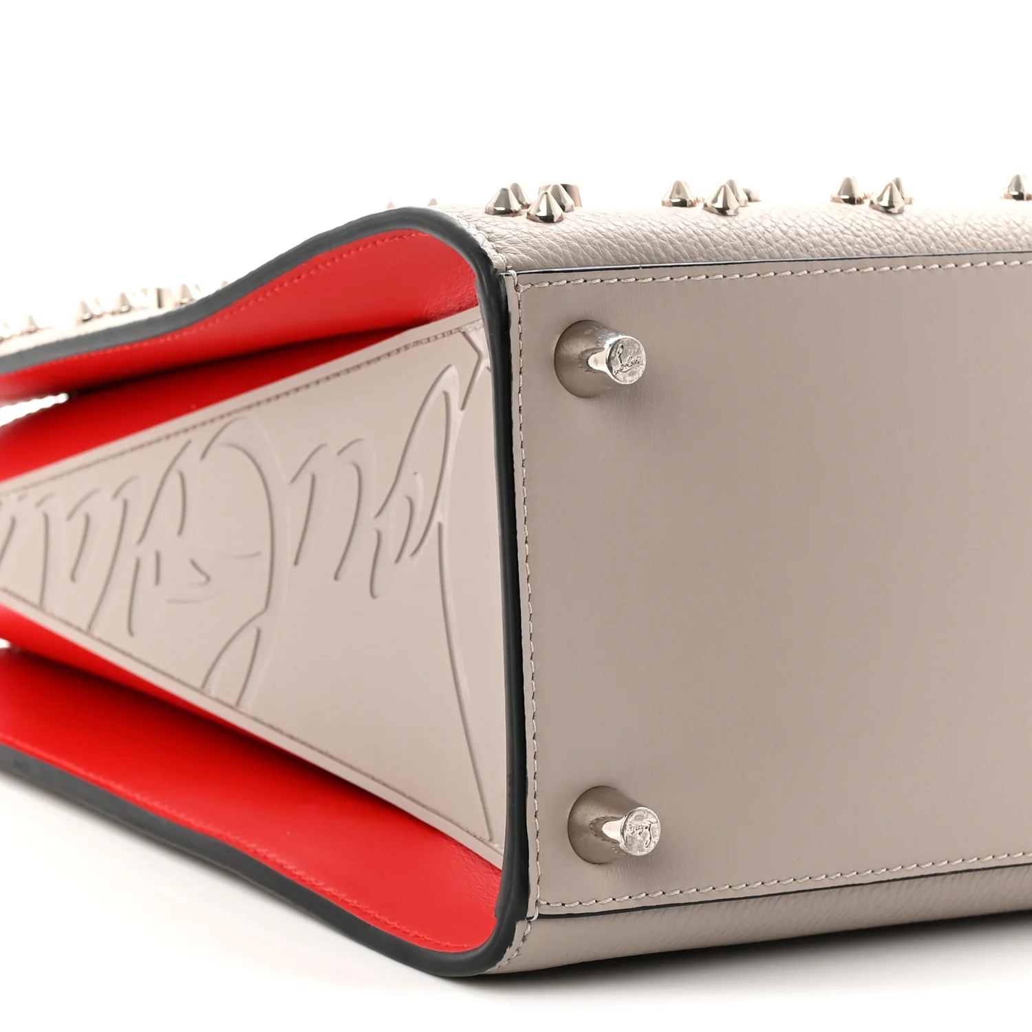 Calfskin Spikes Loubinthesky Medium Grey - Image 9