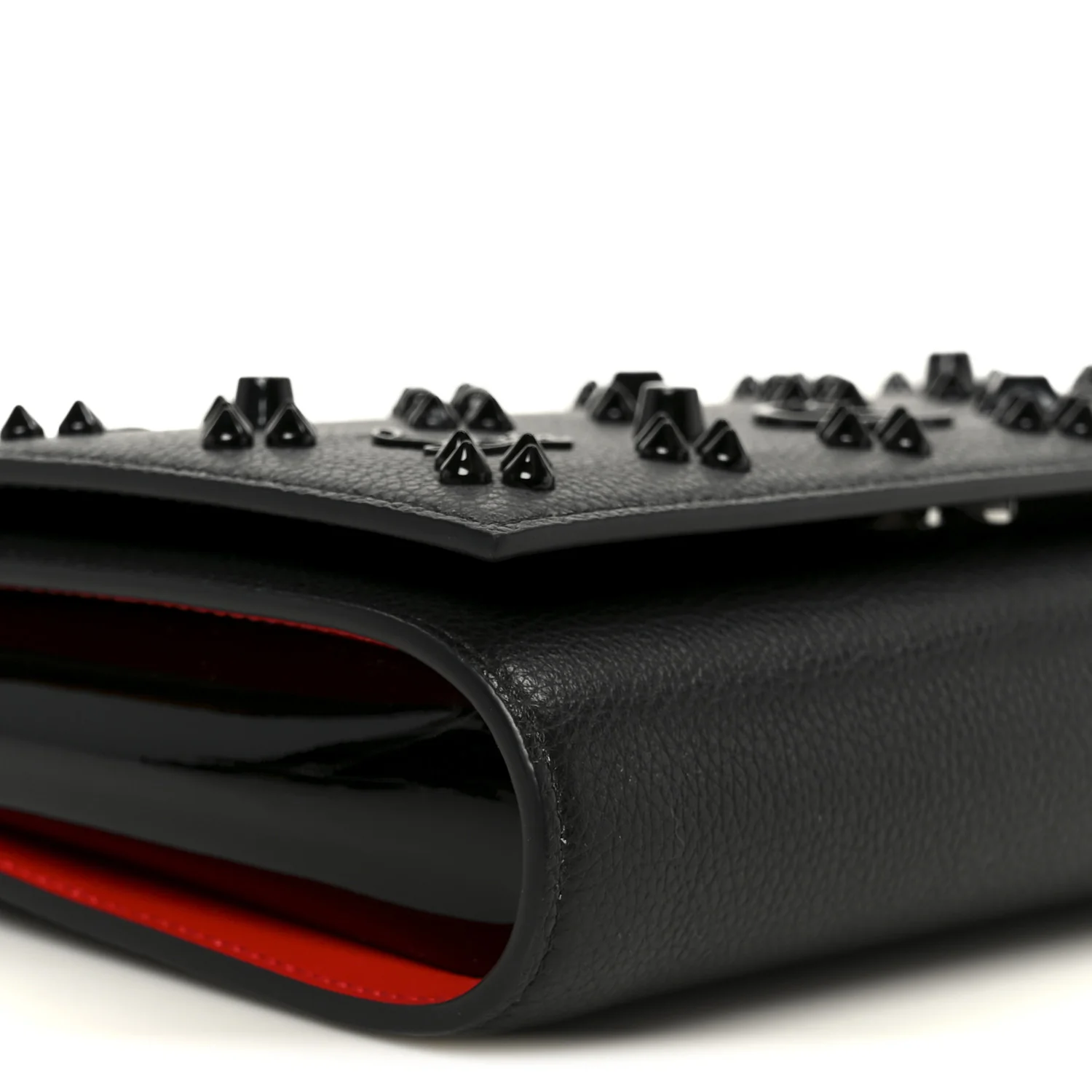 Calfskin Spikes Loubinthesky Paloma Clutch Black - Image 10