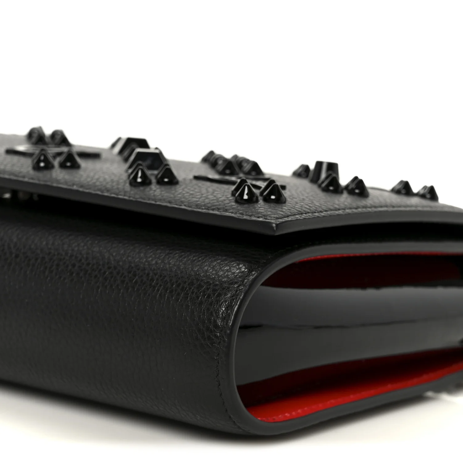 Calfskin Spikes Loubinthesky Paloma Clutch Black - Image 11
