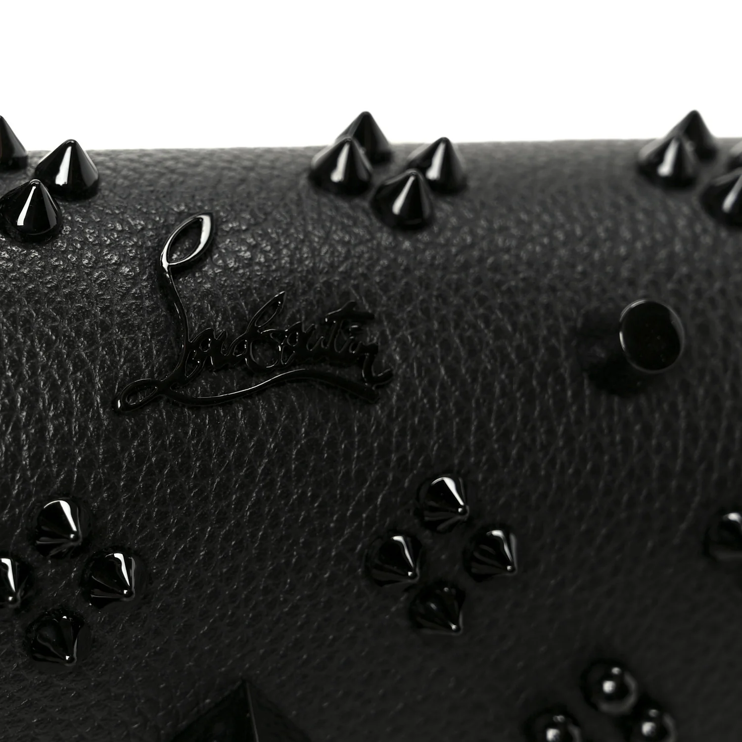 Calfskin Spikes Loubinthesky Paloma Clutch Black - Image 8
