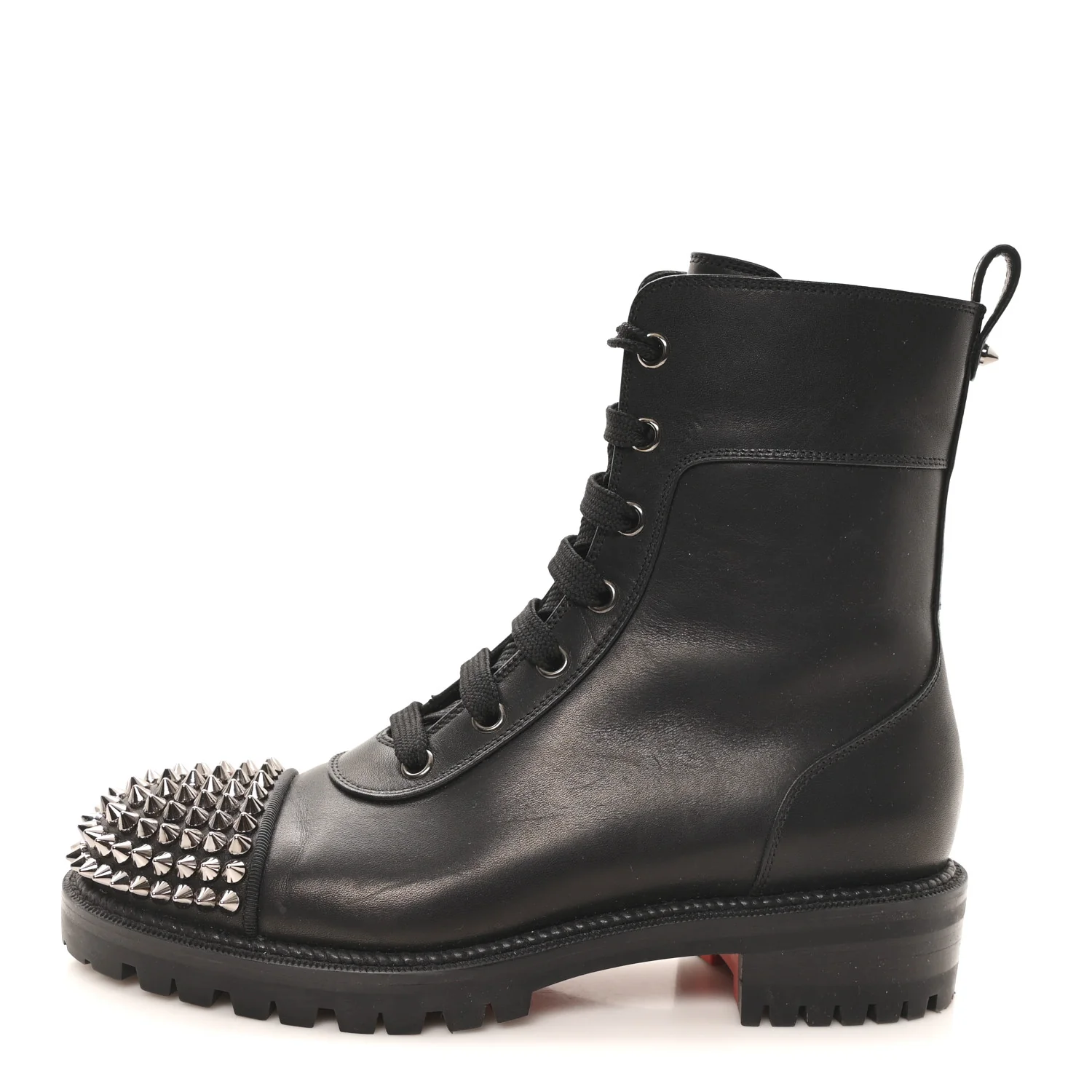 Calfskin Spikes TS Croc Flat Boots 35.5 Black