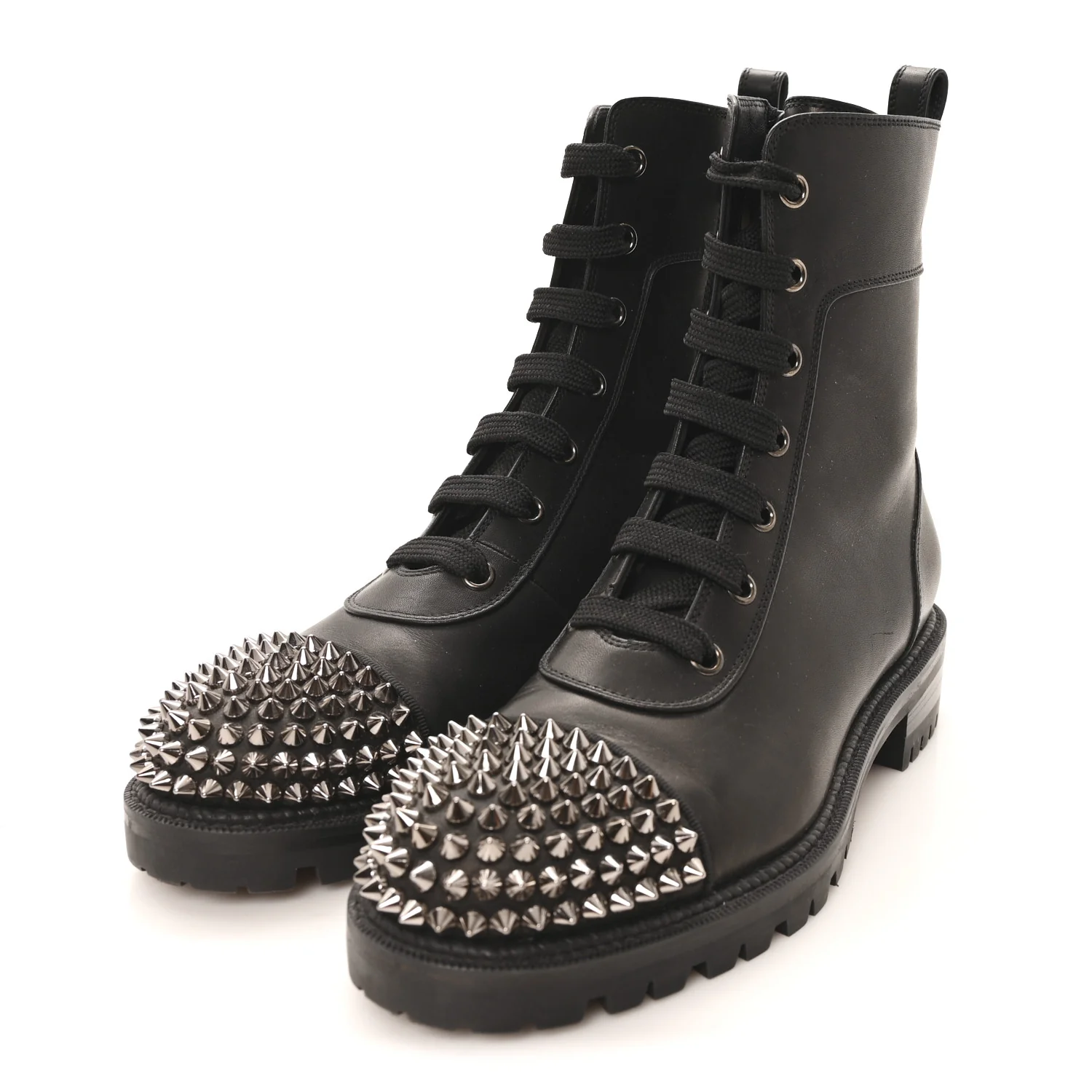 Calfskin Spikes TS Croc Flat Boots 35.5 Black - Image 4