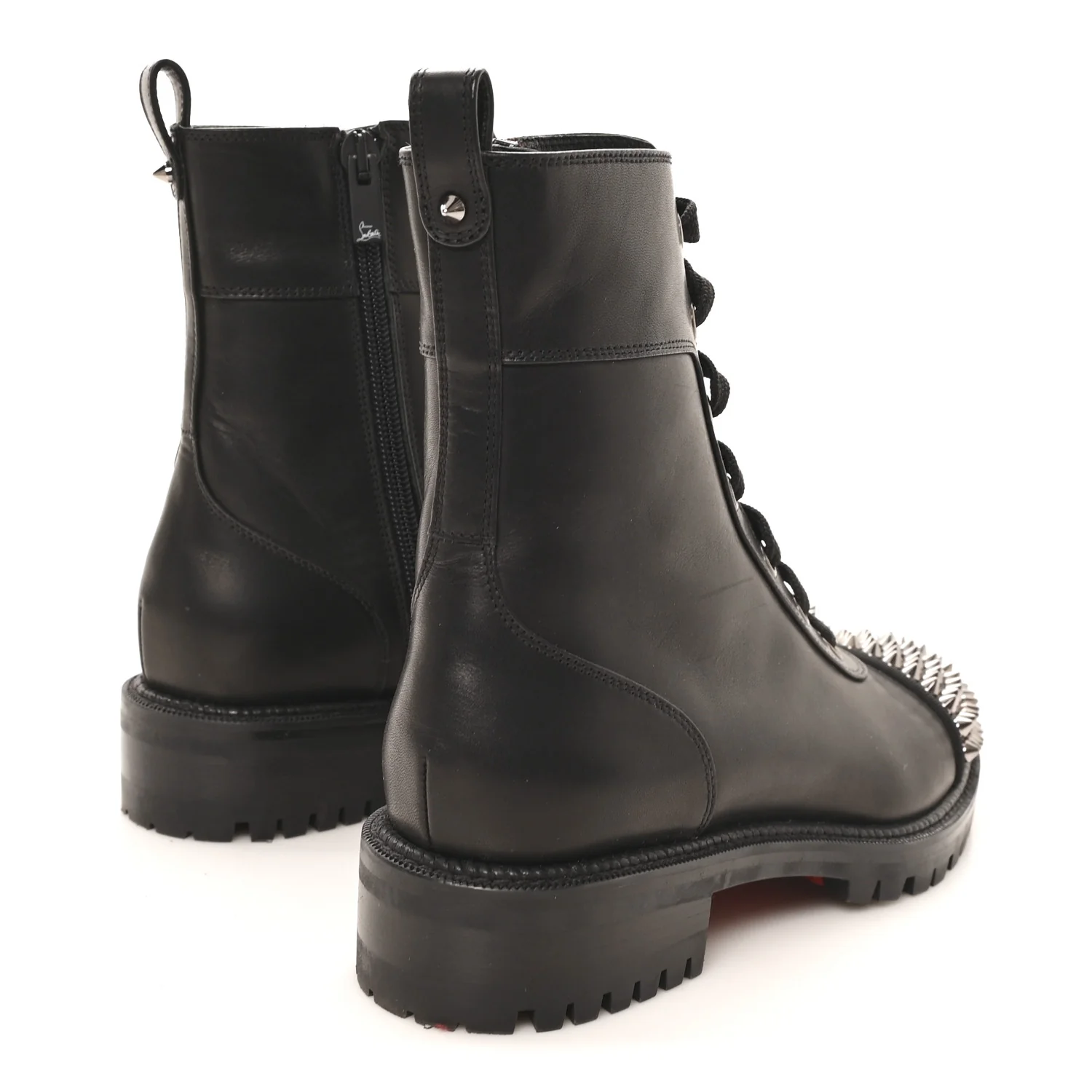 Calfskin Spikes TS Croc Flat Boots 35.5 Black - Image 5