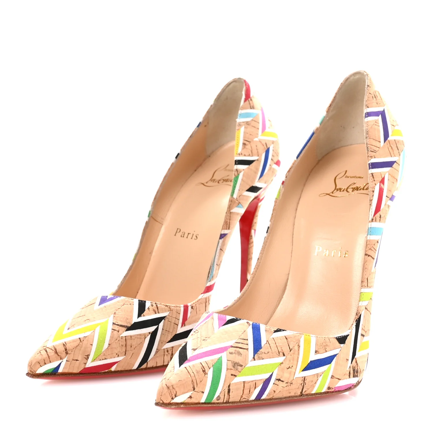 Cork Chevron Pigalle Follie 100 Pumps 38 Multicolor - Image 4