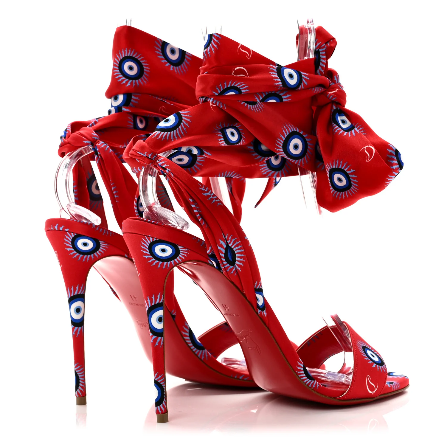 Crepe Satin Greekaba Du Desert 100 Sandal 41 Red - Image 5