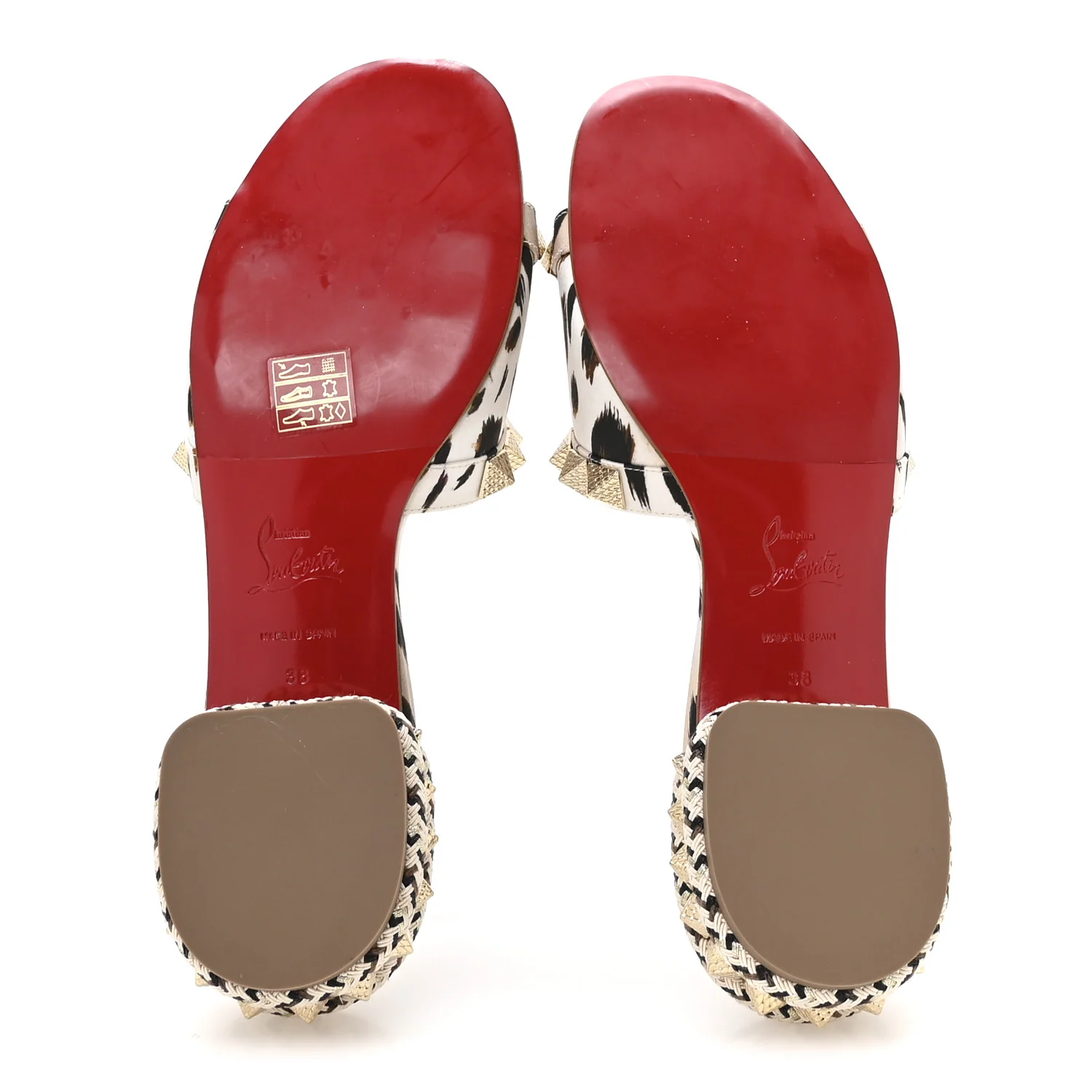 Crepe Satin Leopard Print Pyramule 30mm Sandals 38 Multicolor - Image 6