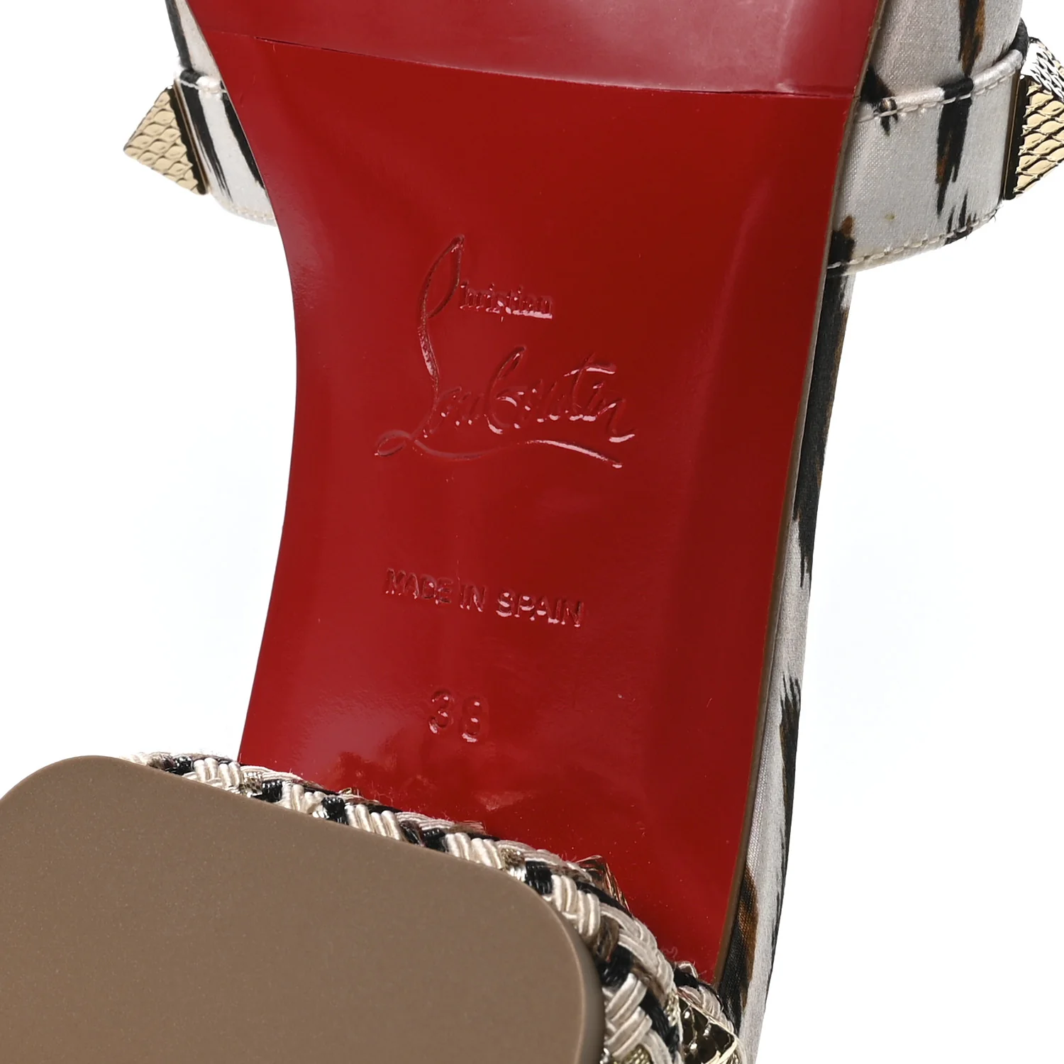 Crepe Satin Leopard Print Pyramule 30mm Sandals 38 Multicolor - Image 7