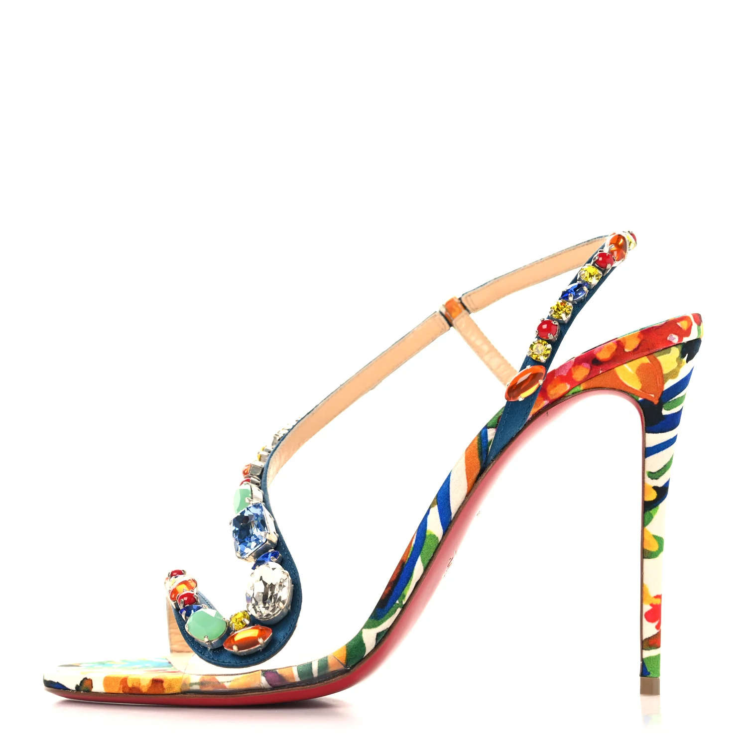 Crepe Satin Rosapetra 100 Sandals 38.5 Ludwig Multi