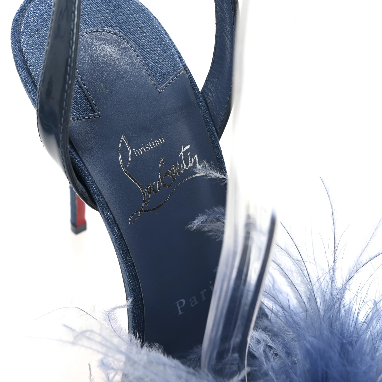 Denim Patent Loubipoupi 100 Sandals 38 Blue - Image 8