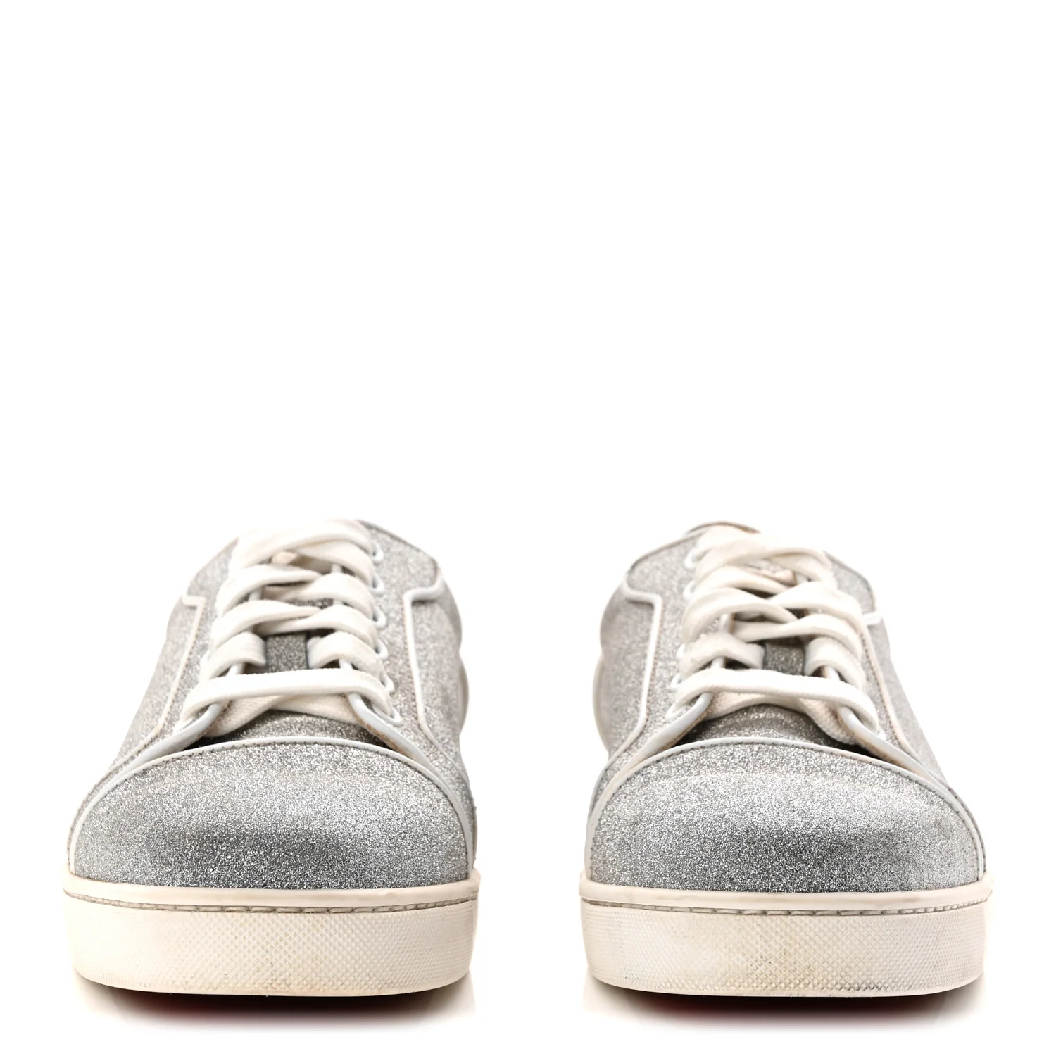Glitter Calfskin Vieira Flat Sneakers 40.5 Silver - Image 3