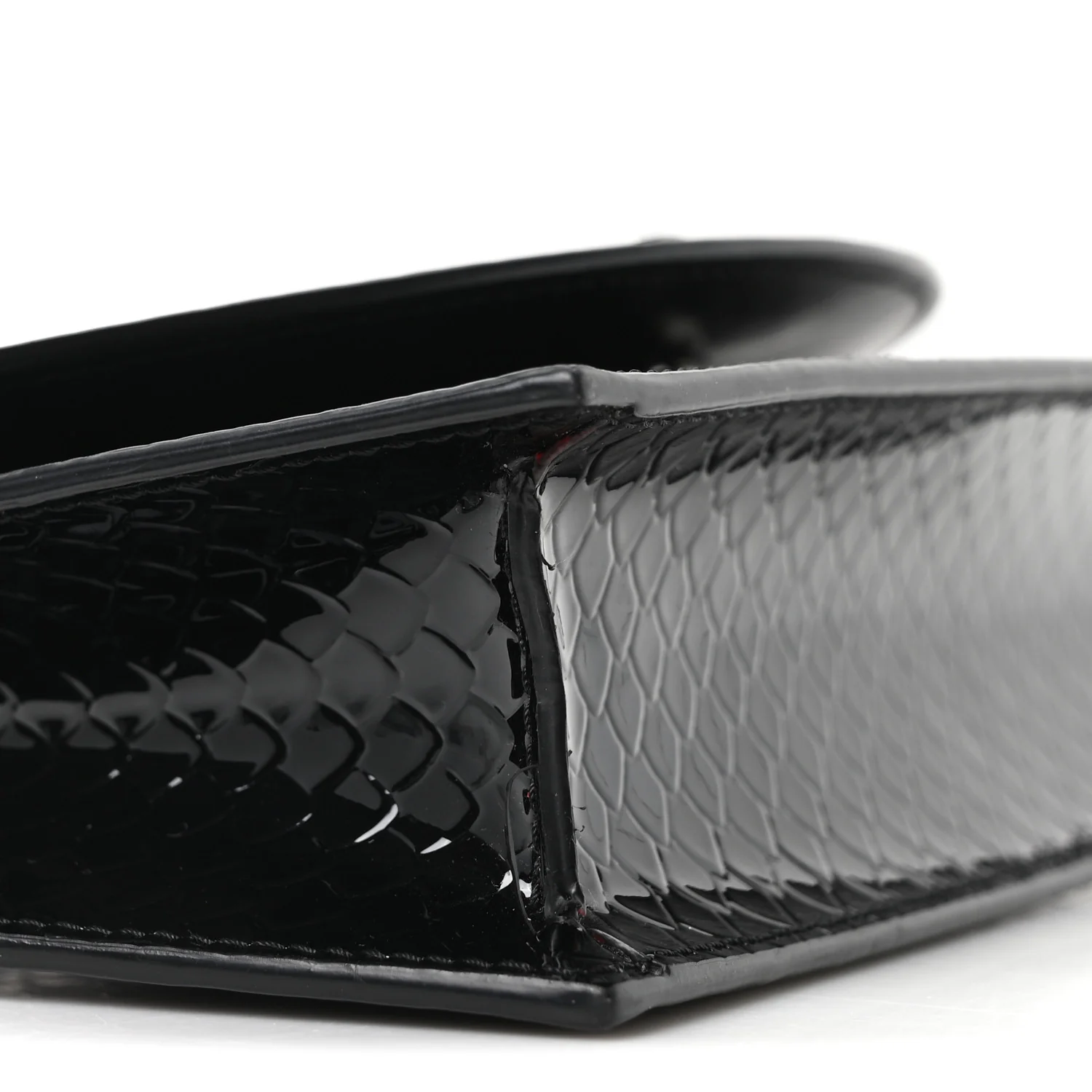 Jurassic Snakeskin Embossed Loubi54 Crossbody Clutch Black - Image 8