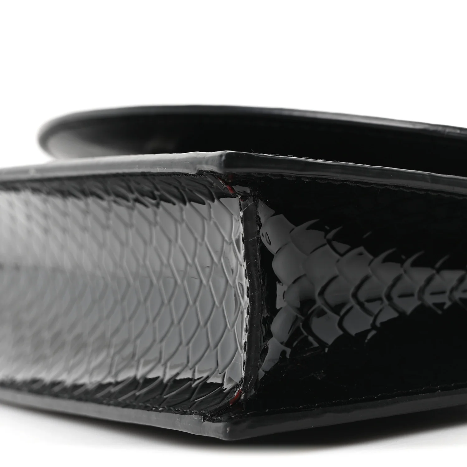 Jurassic Snakeskin Embossed Loubi54 Crossbody Clutch Black - Image 9