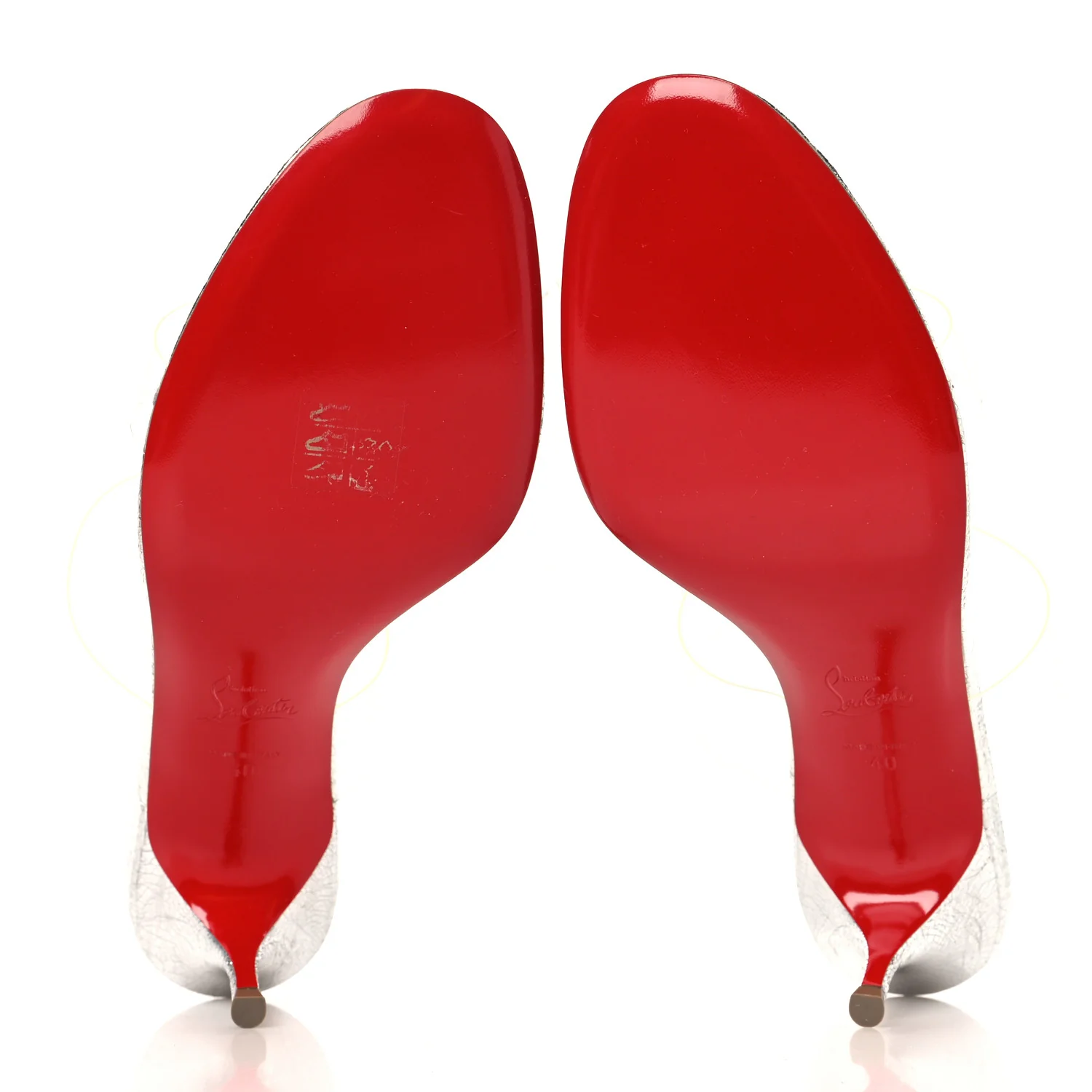 Laminated Vint Calfskin PVC Just Nothing 55 Slide Sandals 40 Silver - Image 13