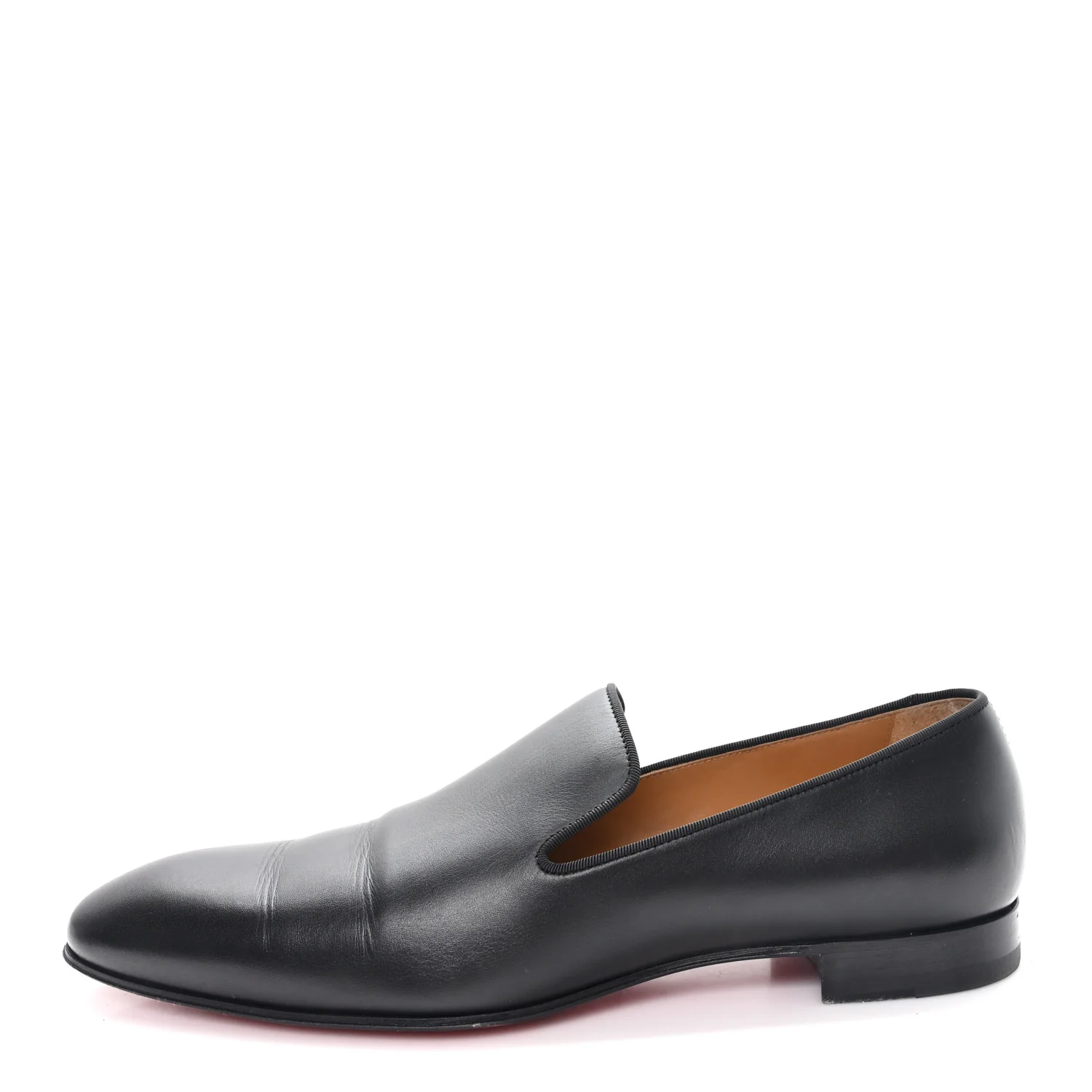 Mens Calfskin Brosse Dandelion Flat Loafers 43.5 Black