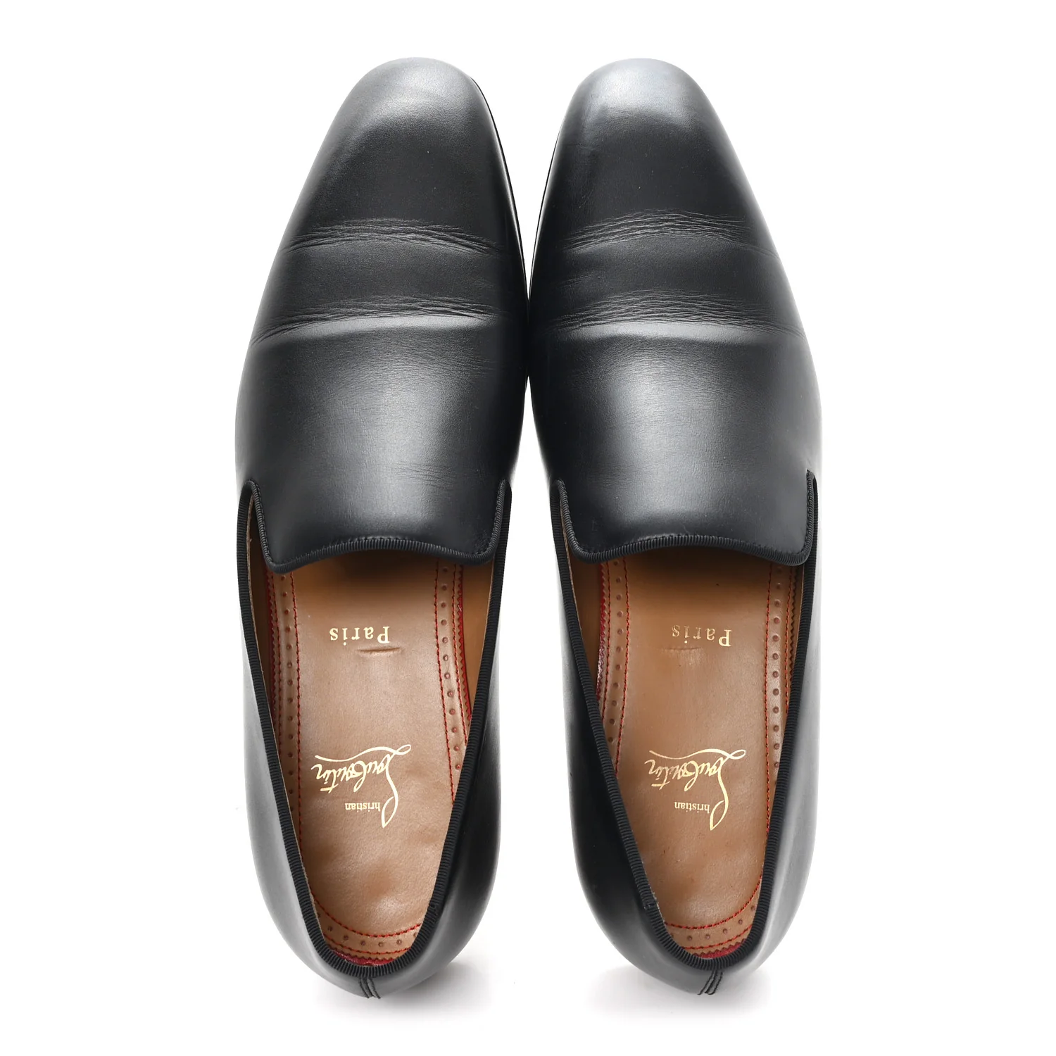 Mens Calfskin Brosse Dandelion Flat Loafers 43.5 Black - Image 2