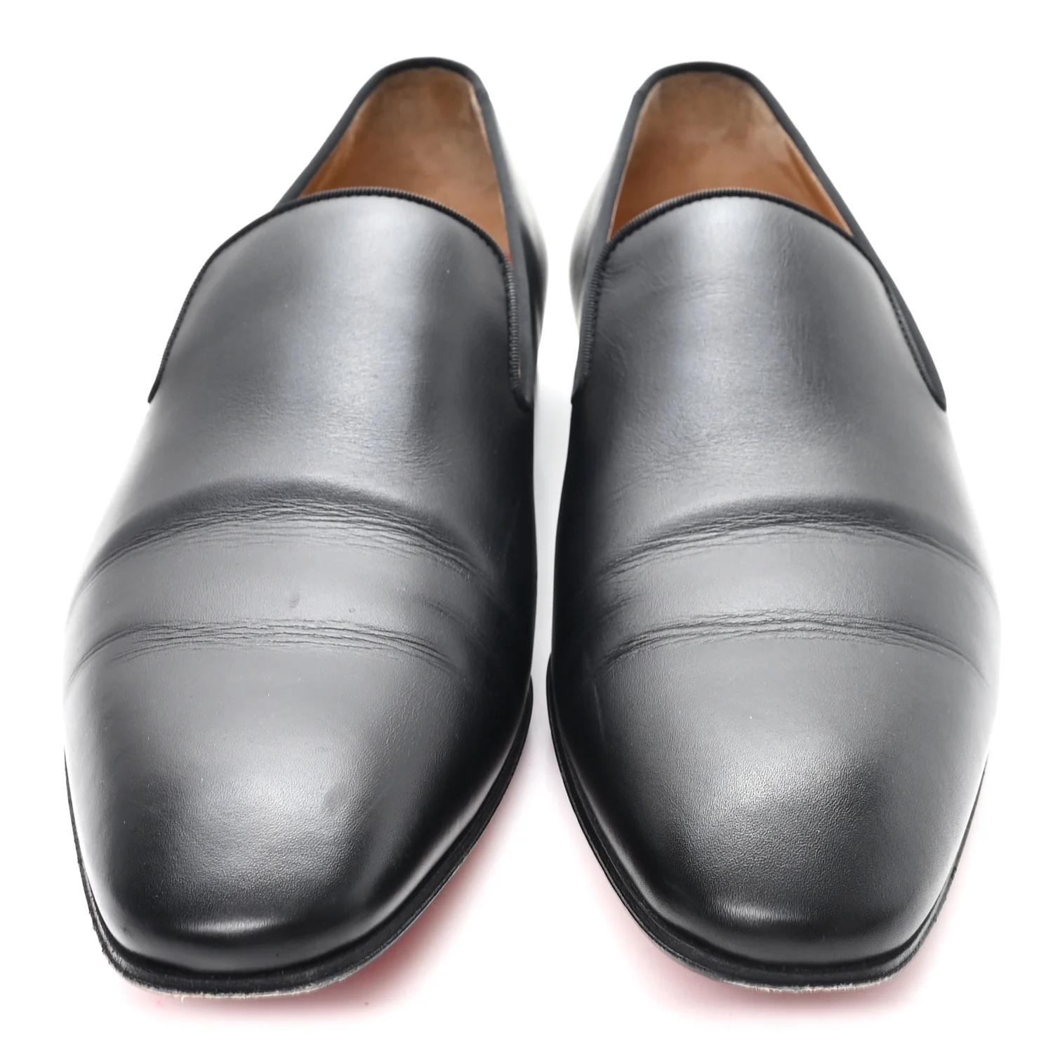 Mens Calfskin Brosse Dandelion Flat Loafers 43.5 Black - Image 3