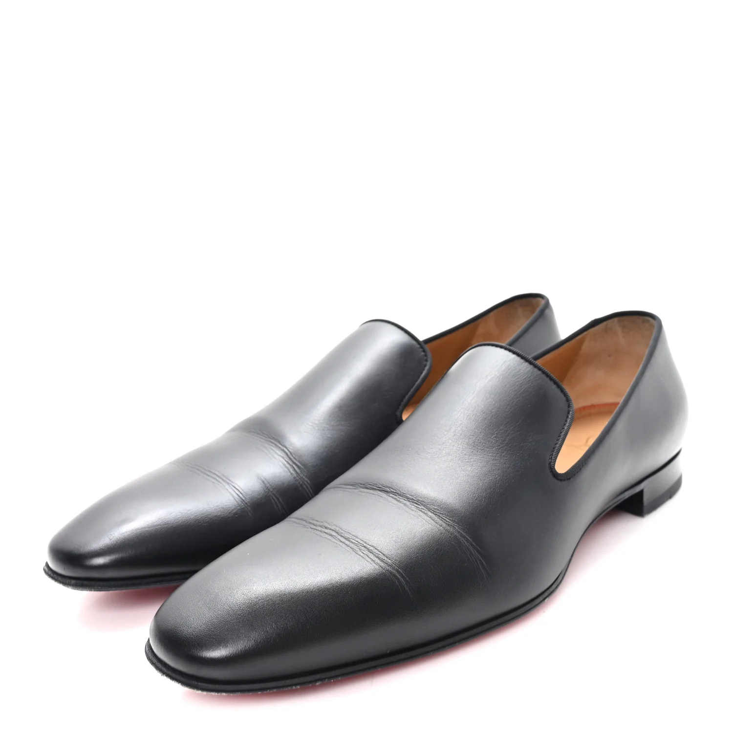 Mens Calfskin Brosse Dandelion Flat Loafers 43.5 Black - Image 4