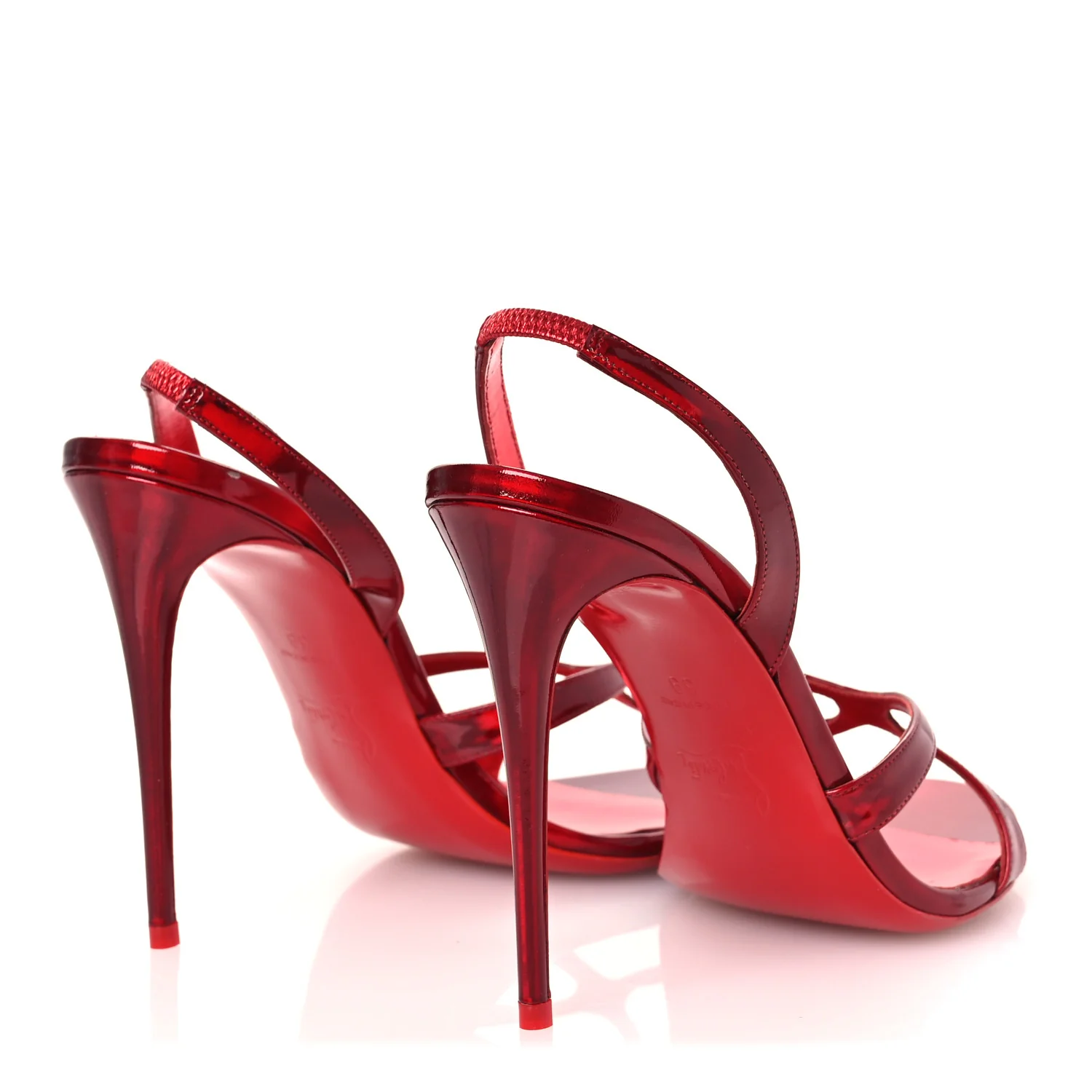 Metallic Patent Psychic Emilie 100 Slingback Sandals 39 Loubi - Image 5