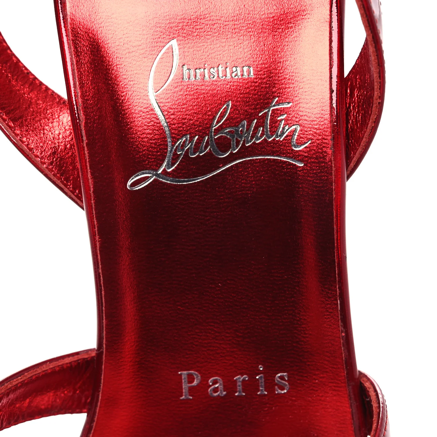 Metallic Patent Psychic Emilie 100 Slingback Sandals 39 Loubi - Image 9