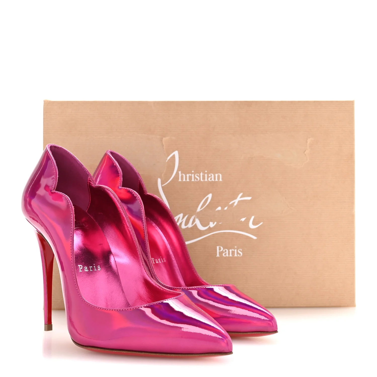 Metallic Patent Psychic Hot Chick 100 Pumps 36.5 Fuxia - Image 8