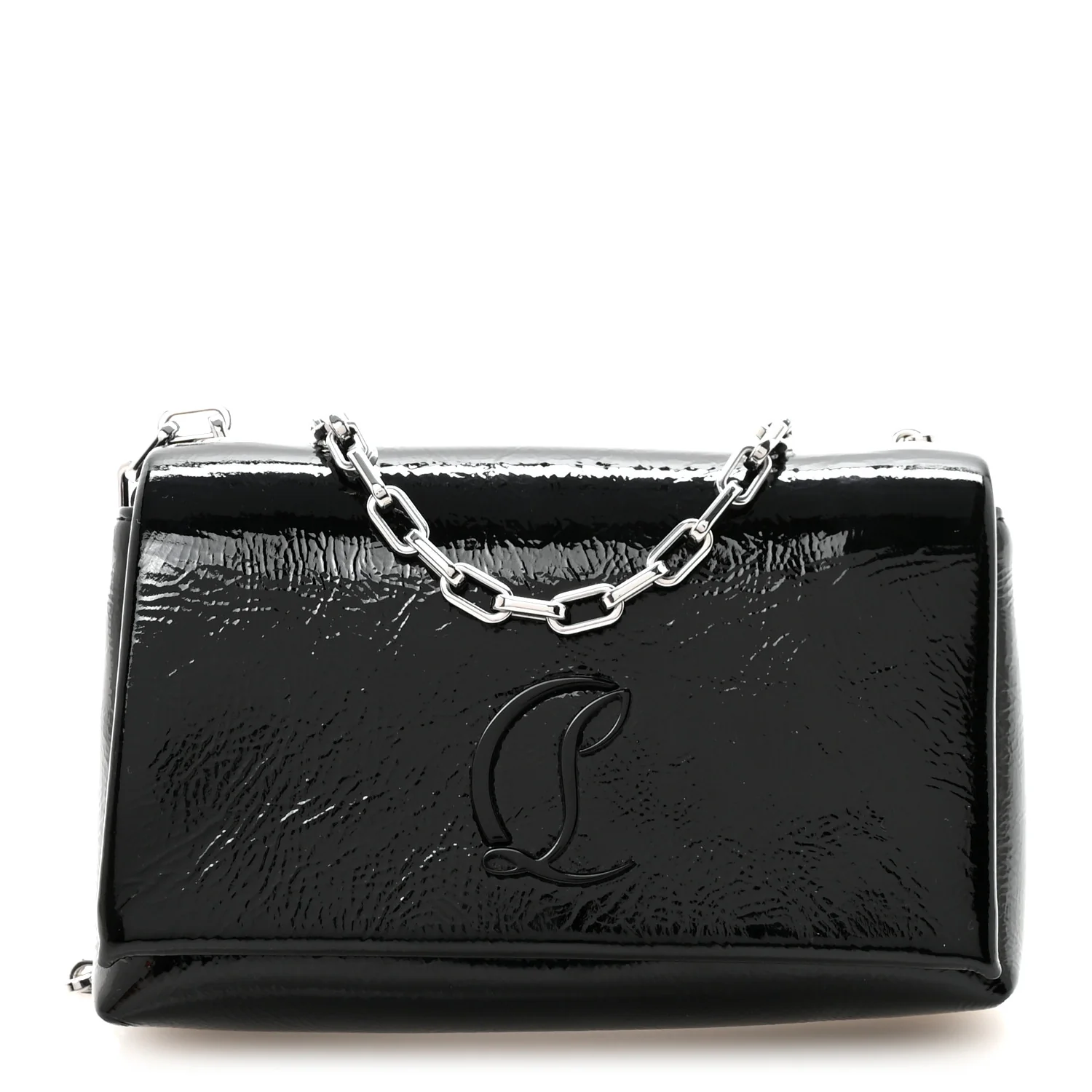 Naplak Patent Calfskin Monochrome Loubi54 Shoulder Bag Zaffiro