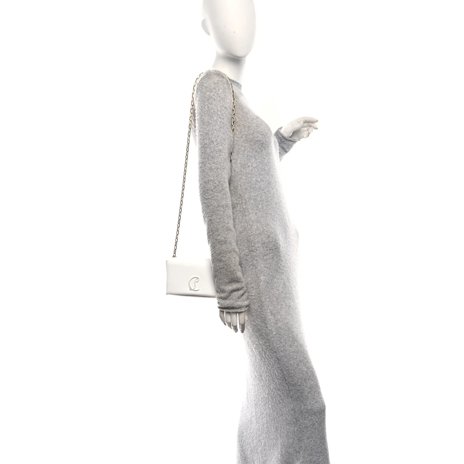 Naplak Patent Calfskin Monochrome Small Loubi54 Shoulder Bag White - Image 2