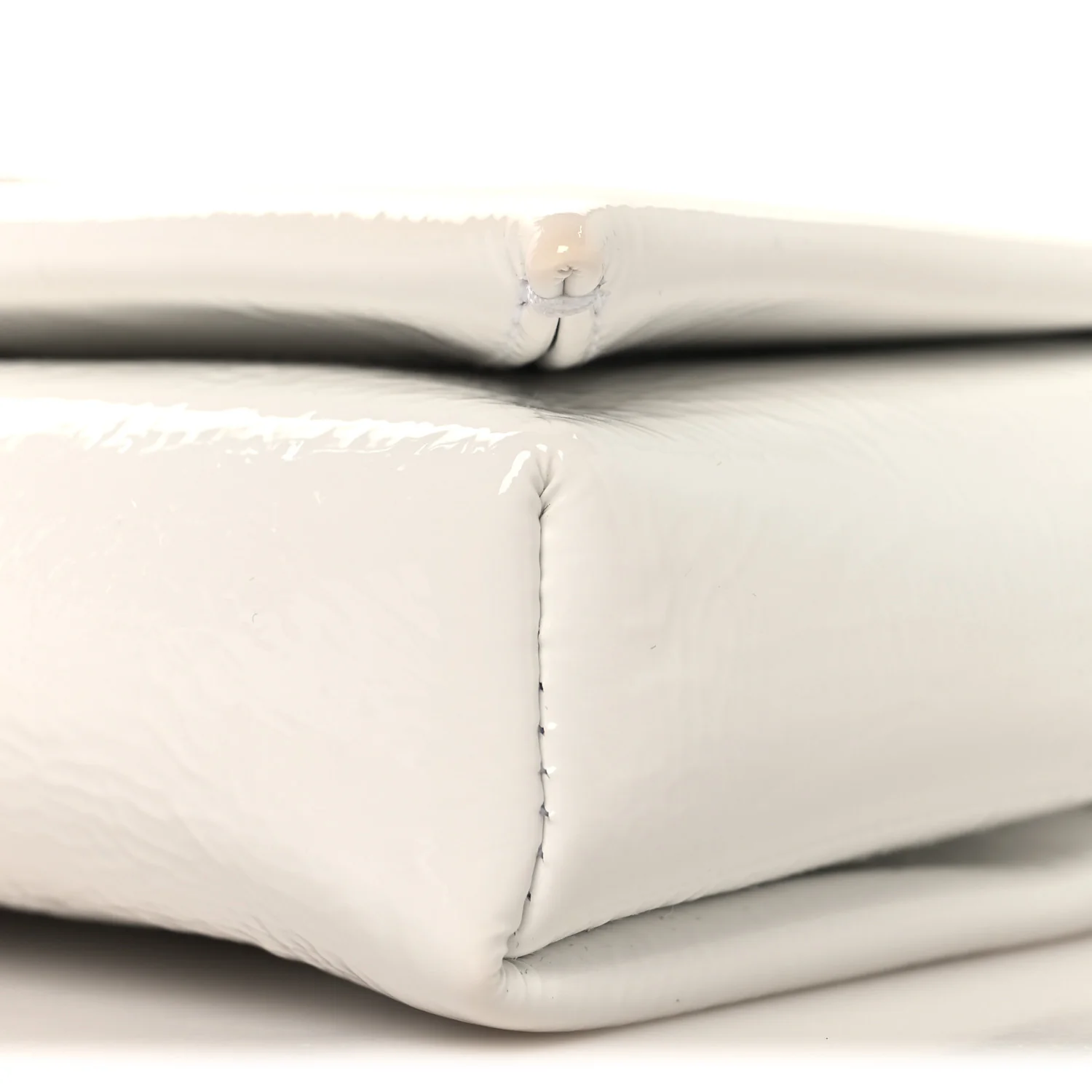 Naplak Patent Calfskin Monochrome Small Loubi54 Shoulder Bag White - Image 9