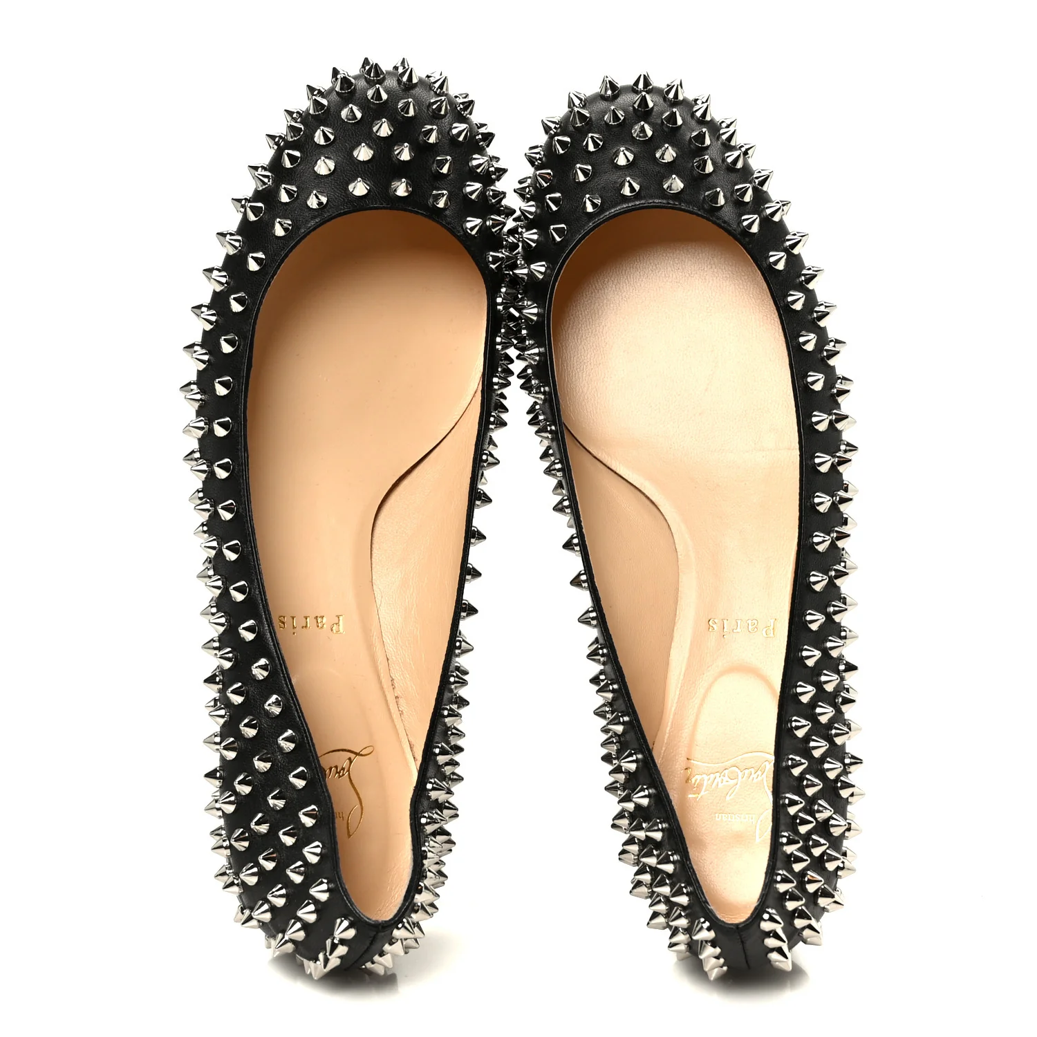 Nappa Baba Spikes Flats 40 Black Silver - Image 2