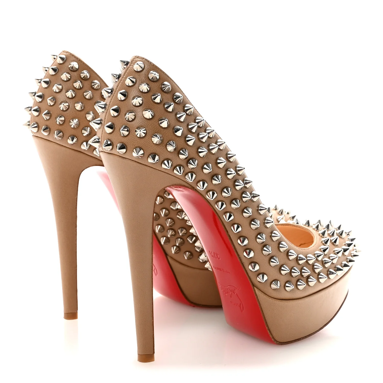 Nappa Bianca Spikes 140 Pumps 37.5 Corde Silver - Image 5