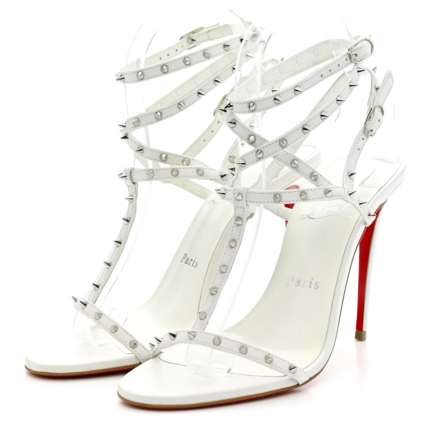 Nappa Bombina Spikes 100 Sandals 37.5 White - Image 4