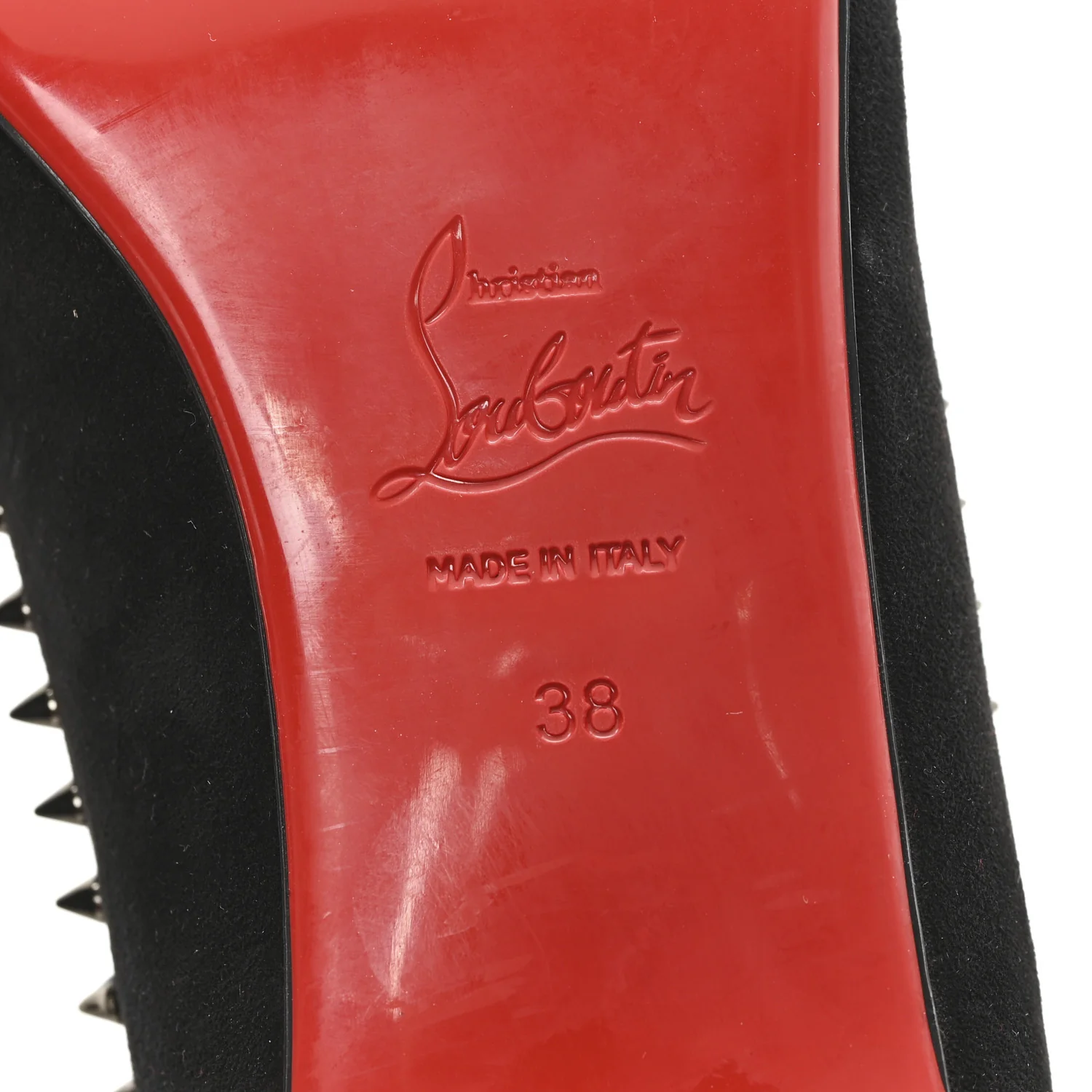 Nappa Suede Spikes Duvettina Ballerina Flats 38 Black - Image 7