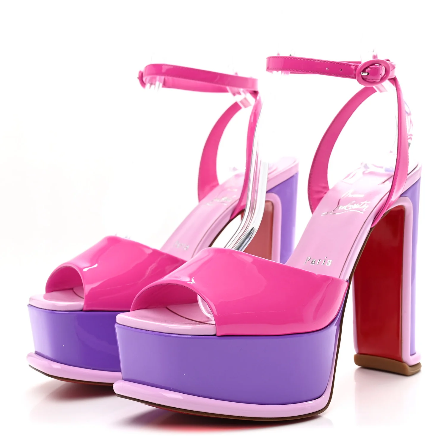 Patent Amali Alta 130 Platform Sandals 38.5 Version Multicolor - Image 4