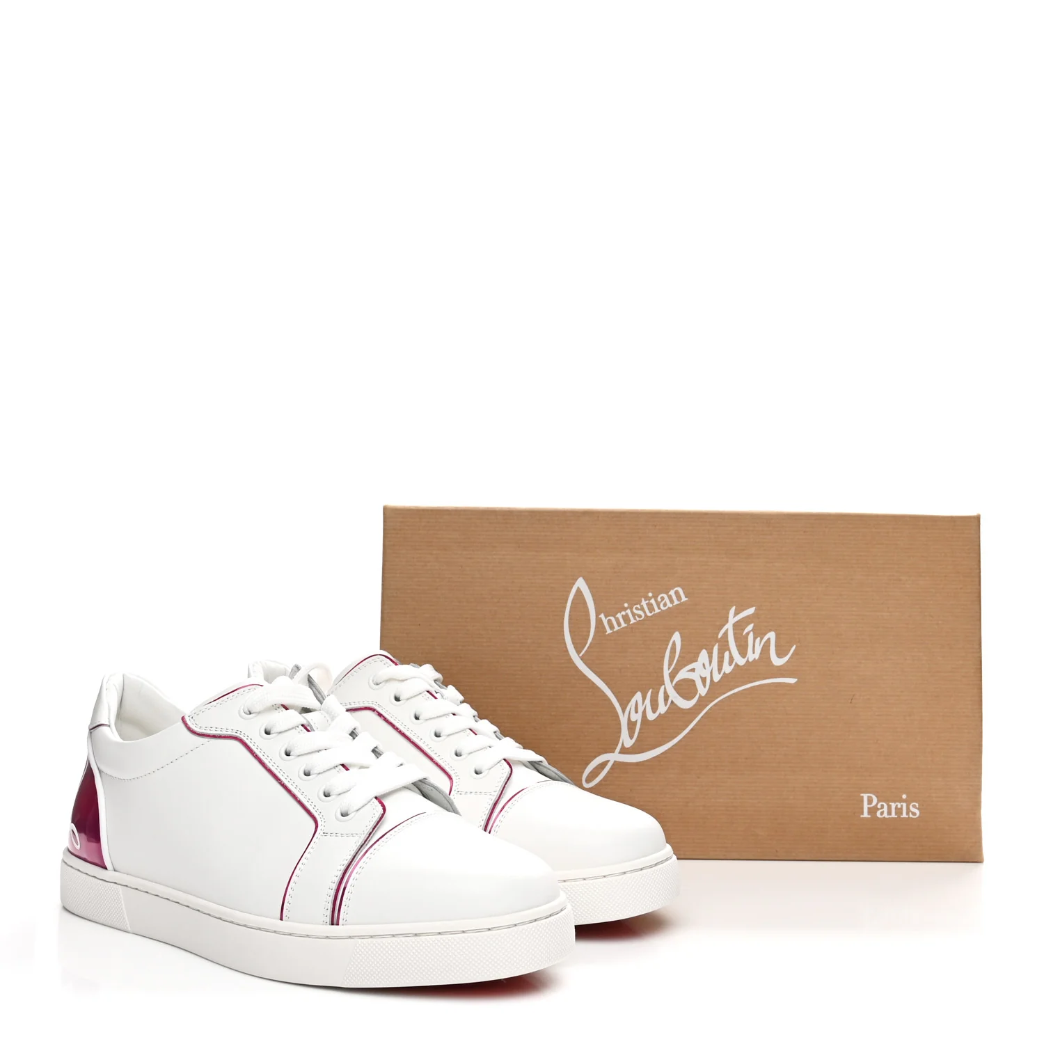 Patent Calfskin Womens Fun Vieira Flat Sneakers 39.5 White Fuxia - Image 11
