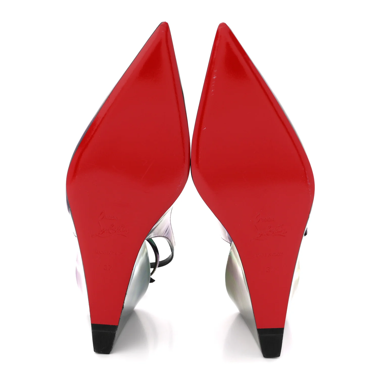 Patent Iridescent Sling Condorage 85 Wedge Pumps 37 Black - Image 6