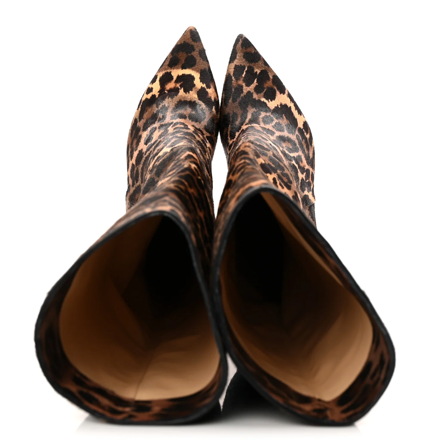 Pony Hair Leopard Print Astrilarge Botta Knee Boots 41 Brown Black - Image 2