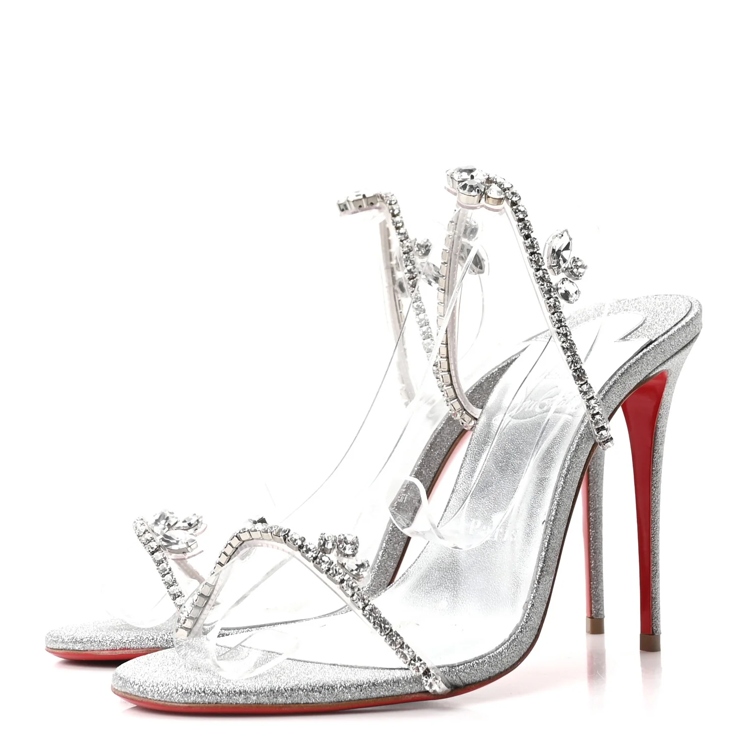 PVC Crystal Just Queen 100 Sandals 39 Silver - Image 3