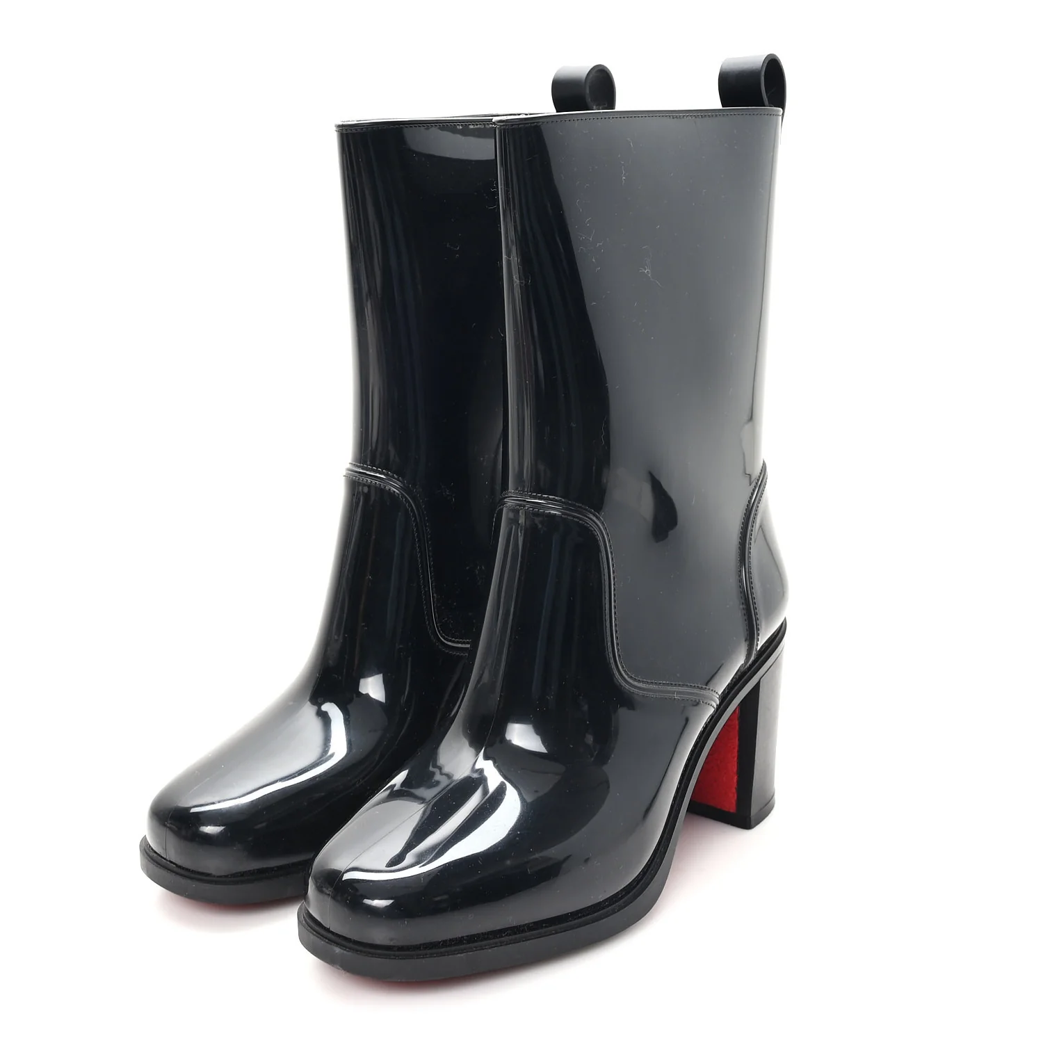 Recycled PVC Calfskin Loubirain 70 Boots 39 Black - Image 4