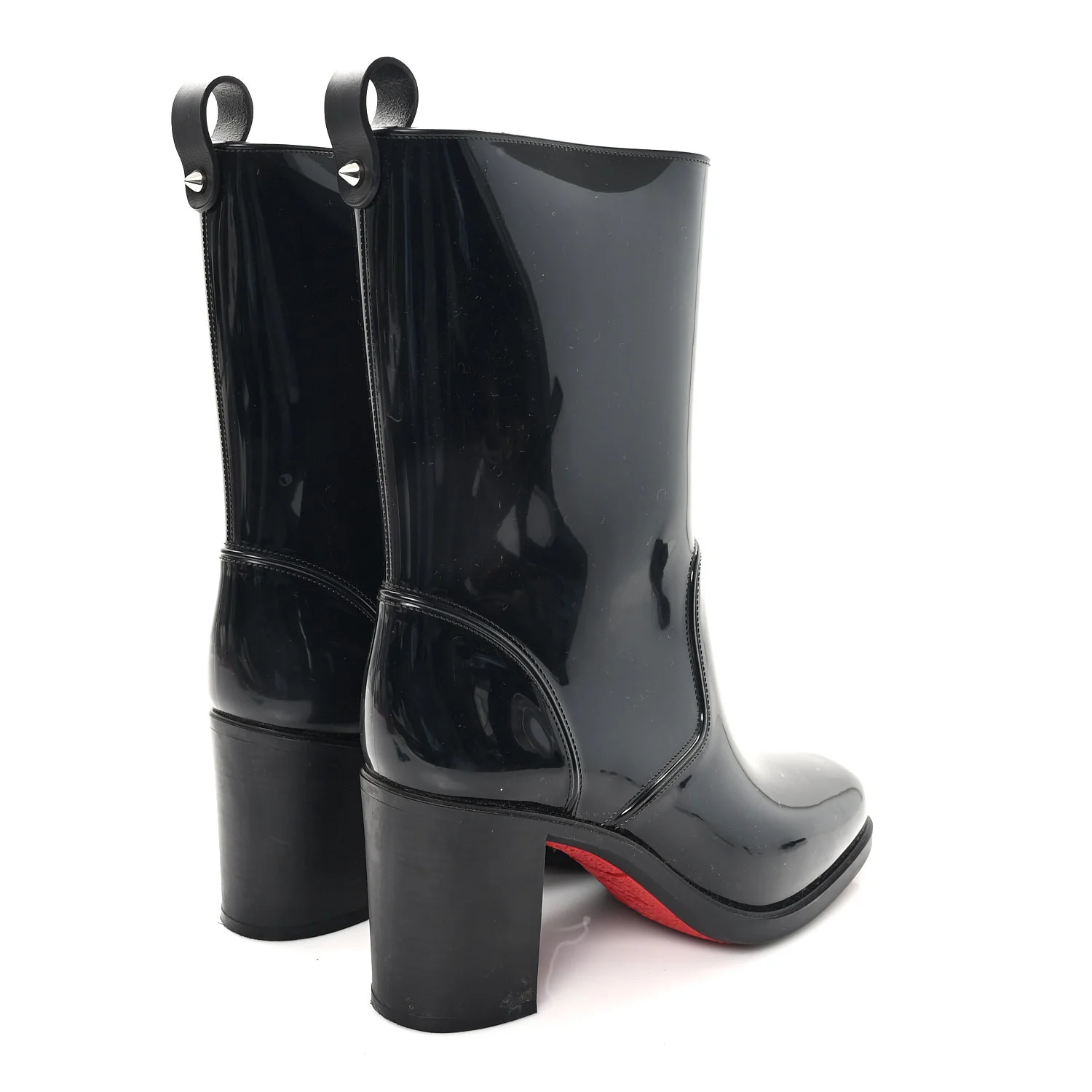 Recycled PVC Calfskin Loubirain 70 Boots 39 Black - Image 5