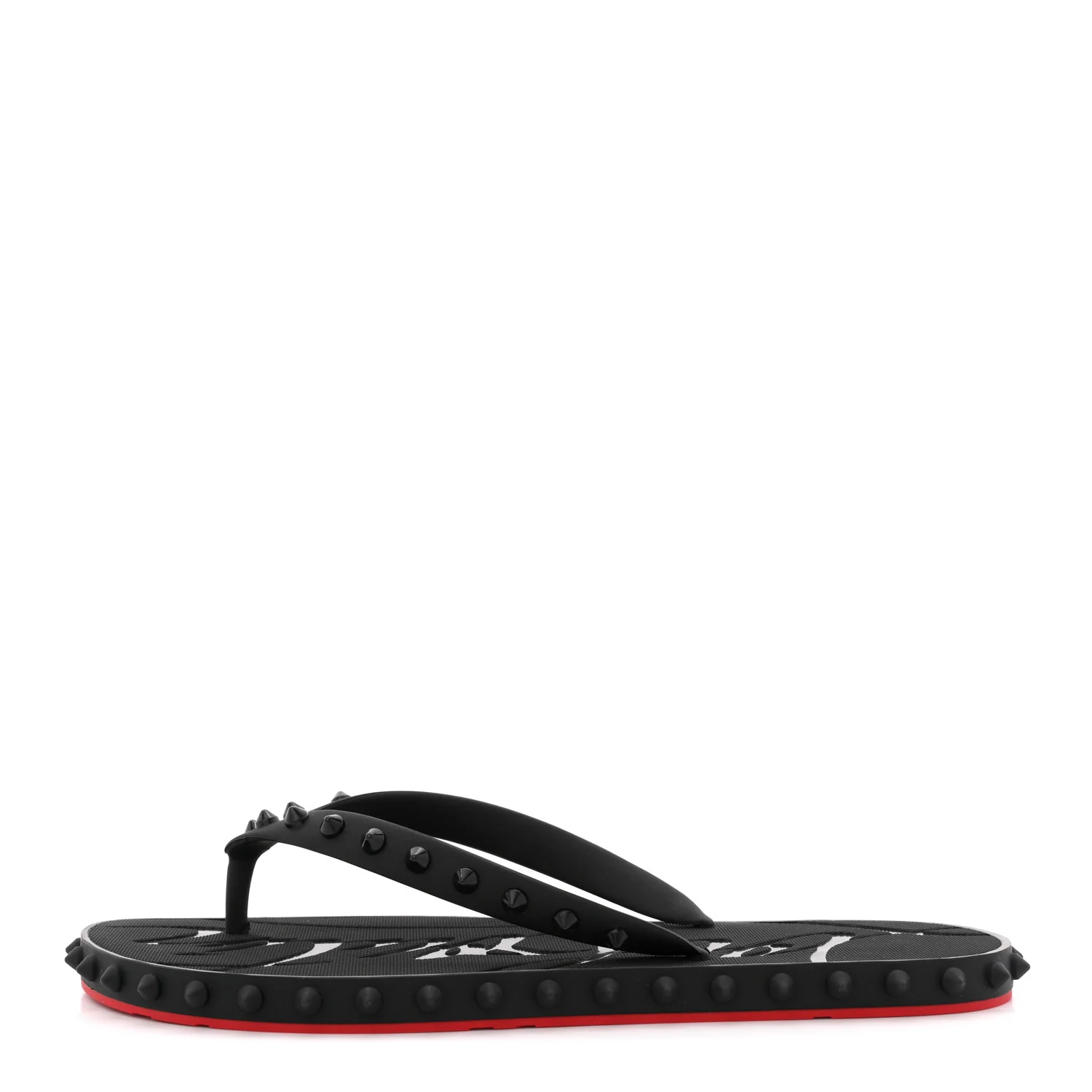 Rubber Spike Loubi Donna Flip Flop 40 Black