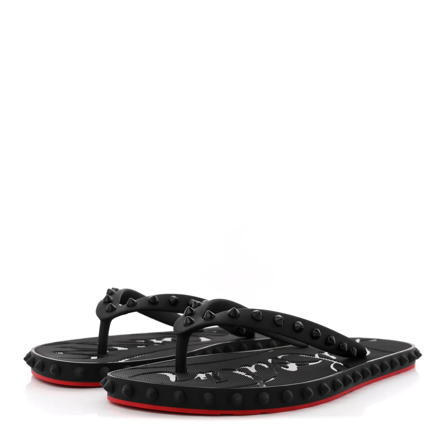 Rubber Spike Loubi Donna Flip Flop 40 Black - Image 4