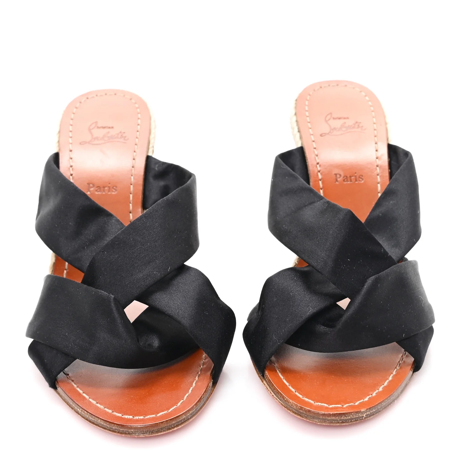 Silk Satin Delfin Espadrille Wedges 37 Black - Image 3