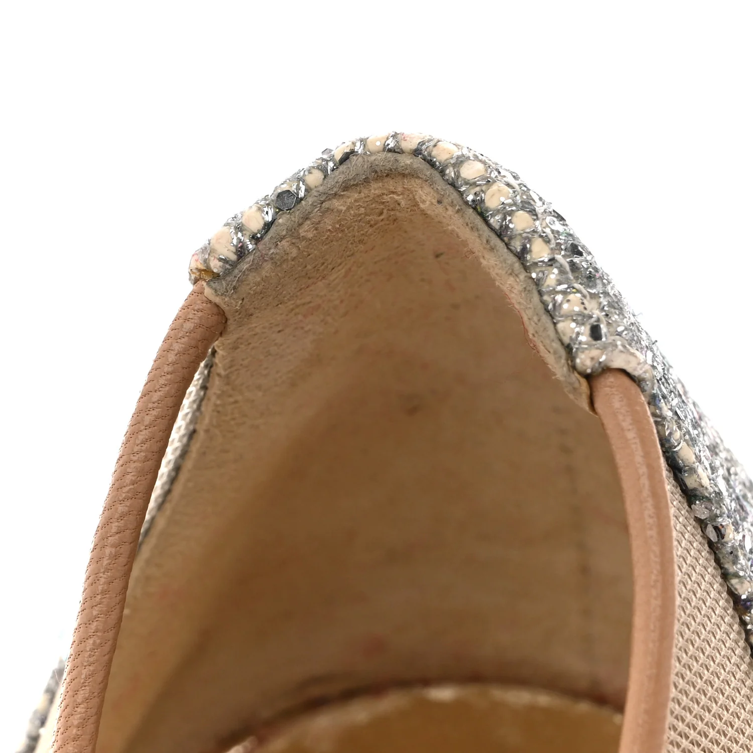Suede Lame Crystal Strass Follies 100 Pumps 37 Light Silk - Image 9