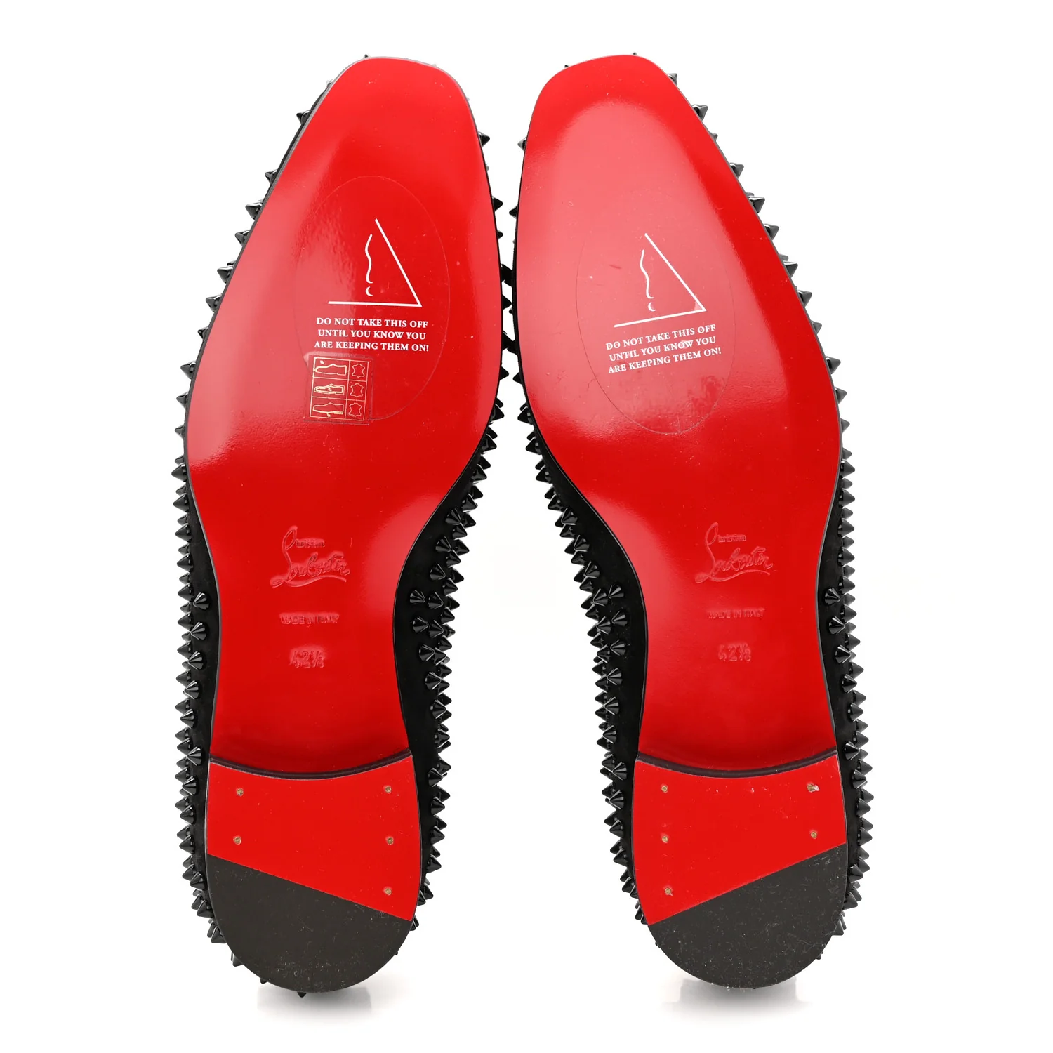 Veau Velours Spikes Mens Dandelion Flat Loafers 42.5 Black - Image 6
