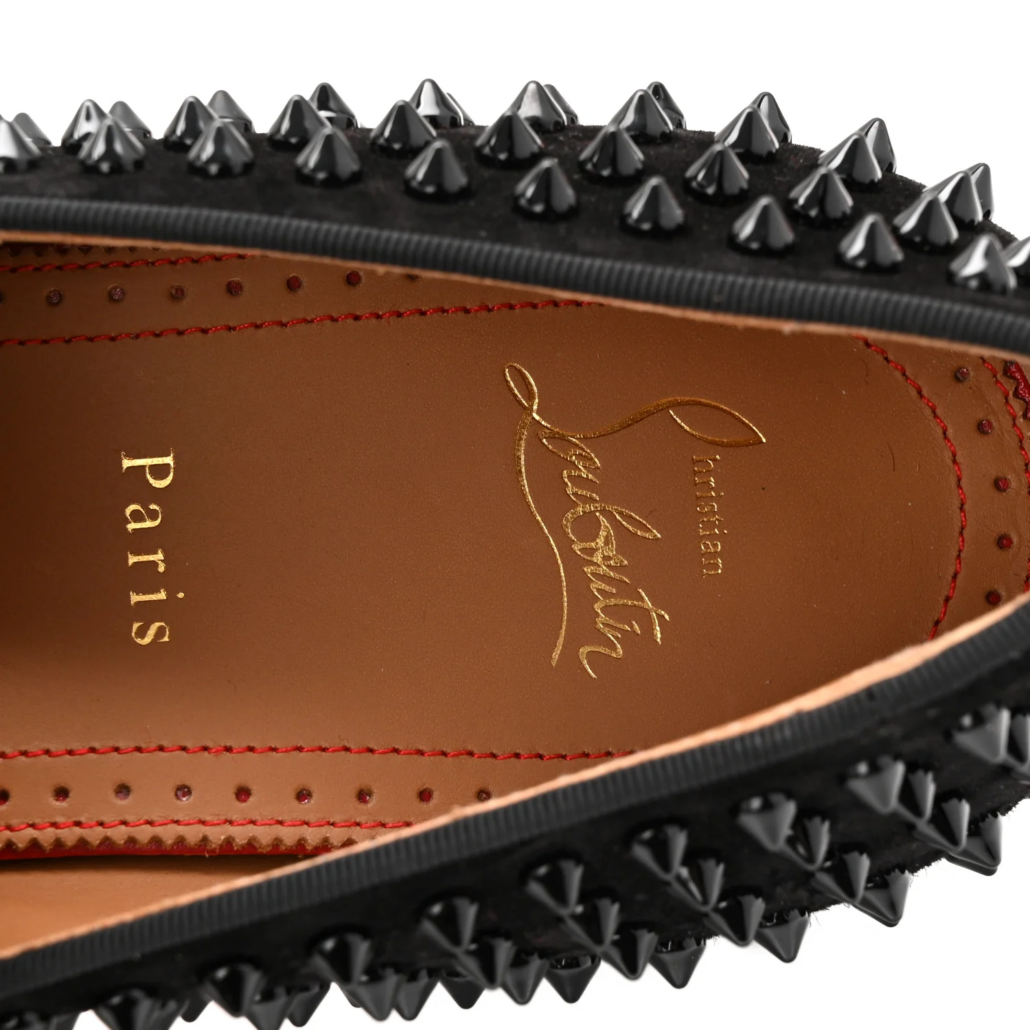 Veau Velours Spikes Mens Dandelion Flat Loafers 42.5 Black - Image 8