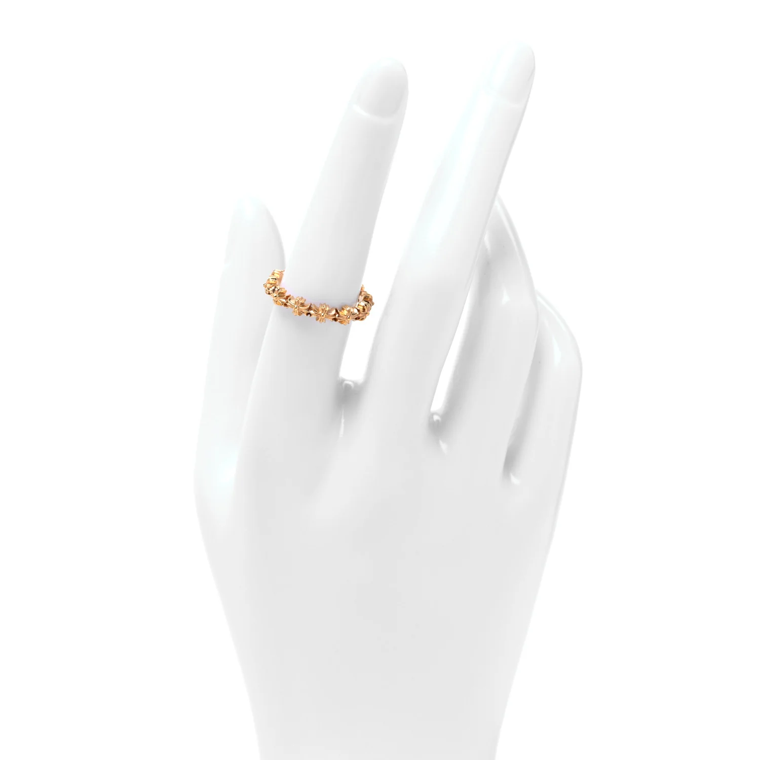 22K Yellow Gold Tiny E CH Plus Band Ring 54 7 - Image 2