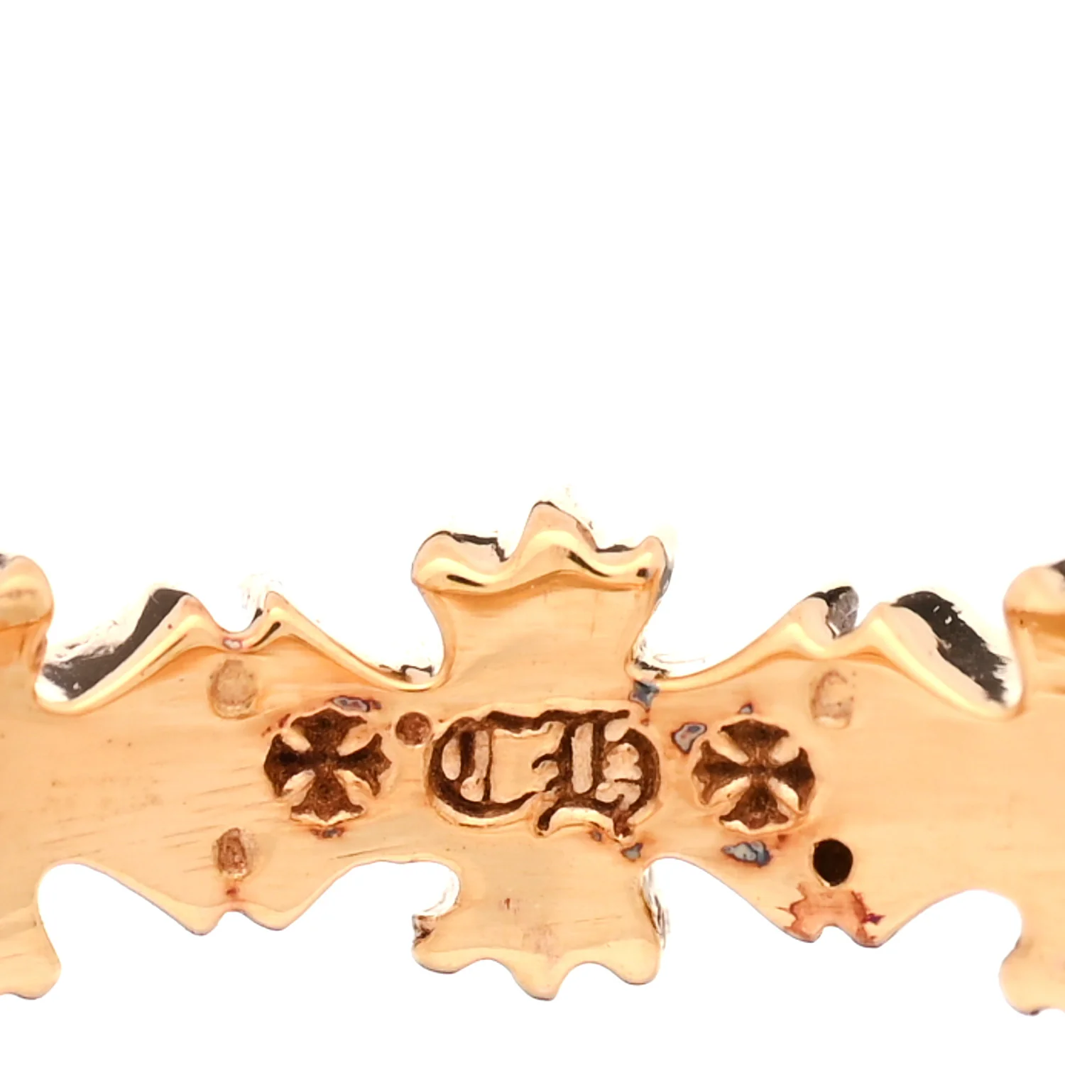 22K Yellow Gold Tiny E CH Plus Band Ring 54 7 - Image 4