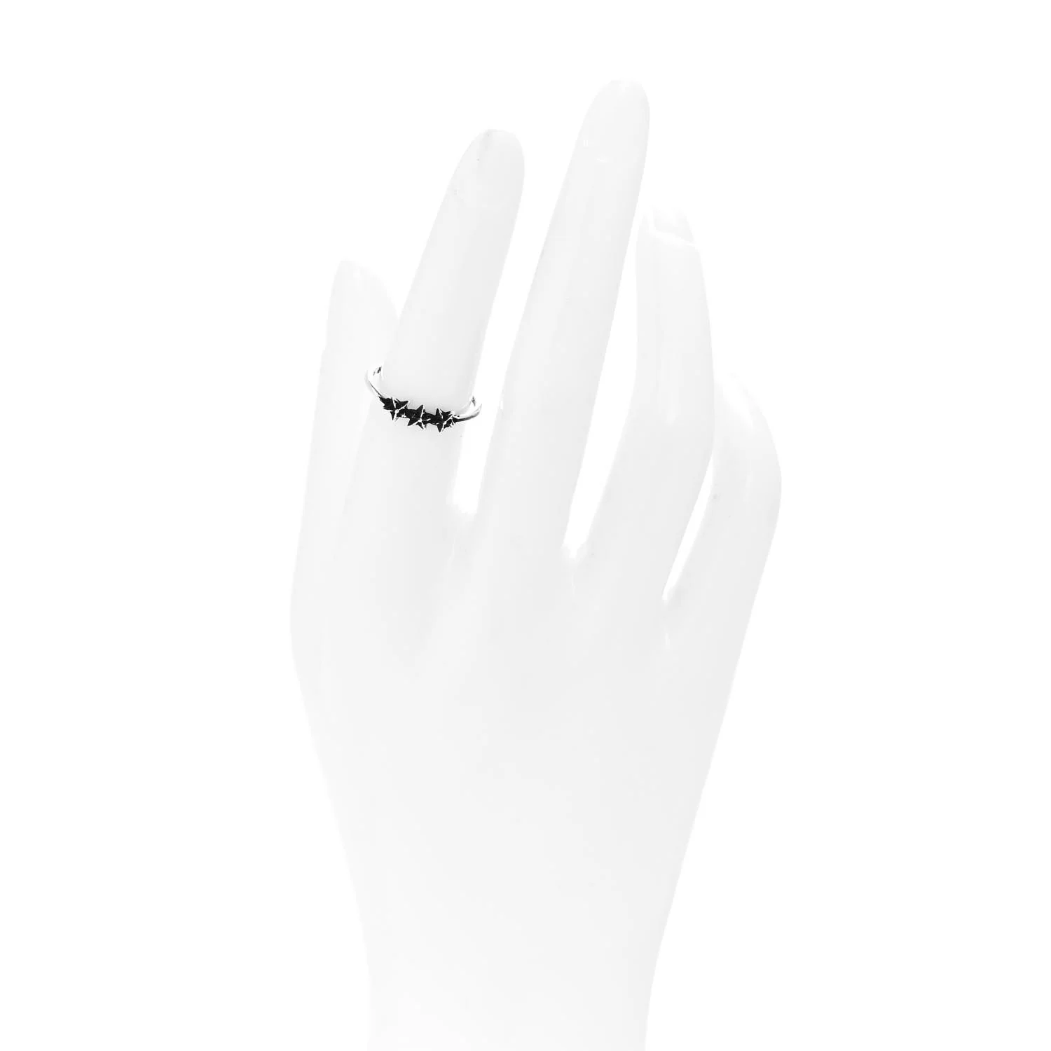 Sterling Silver 3 Star Bubblegum Ring 51 5.75 - Image 2