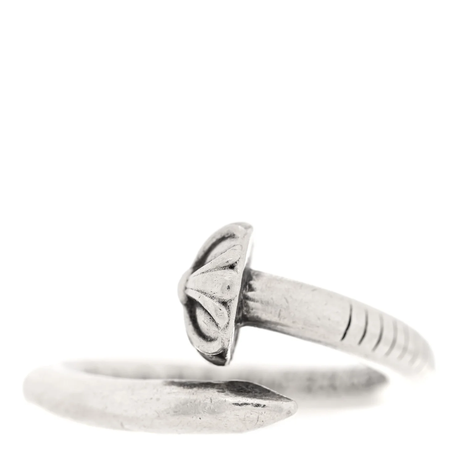 Sterling Silver Cross Ball Nail Ring 53 6.5