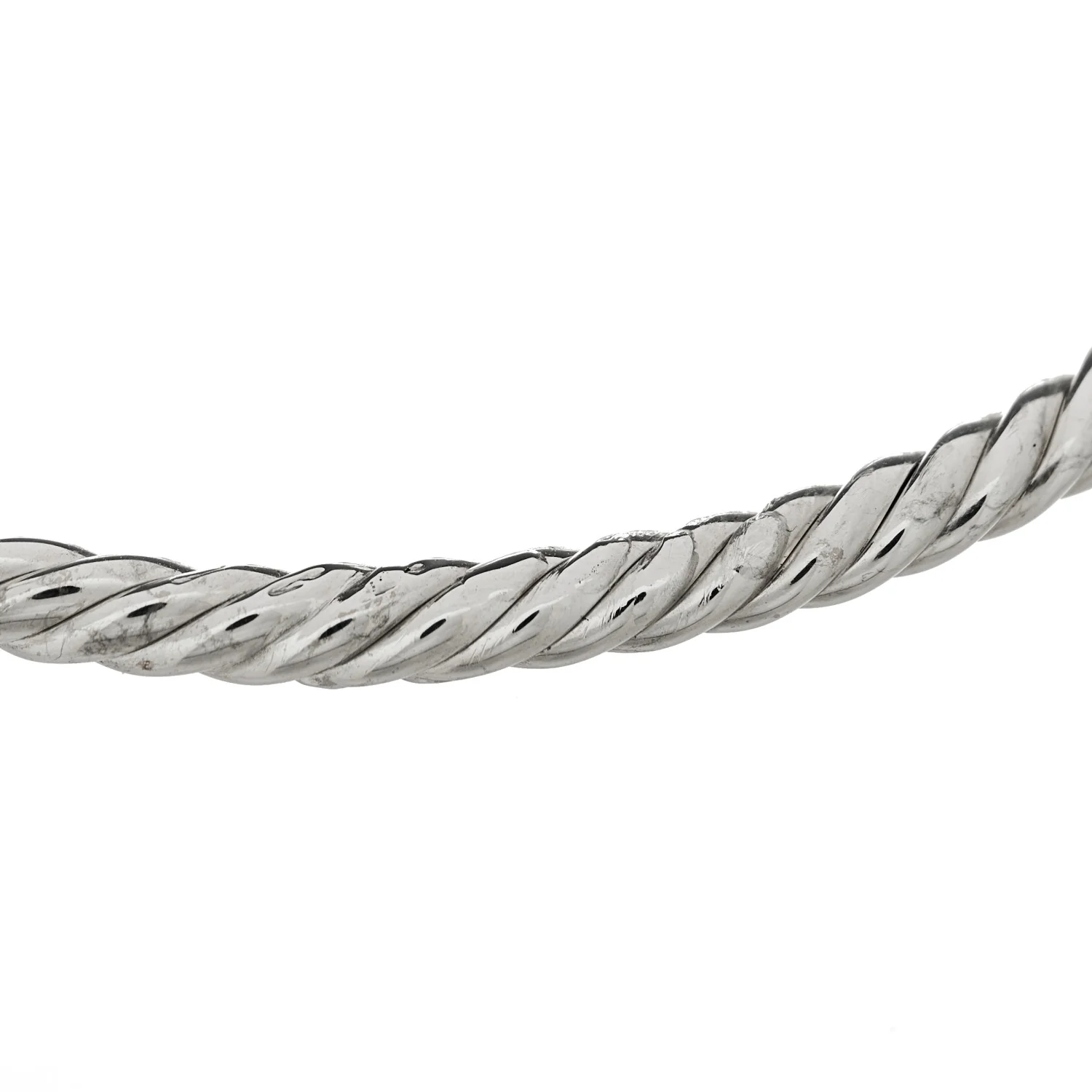 18K White Gold Blue Sapphire 4mm Cablespira Bracelet - Image 5