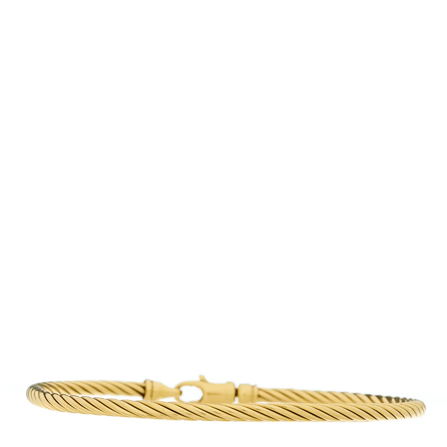 18K Yellow Gold 3mm Cable Bangle Bracelet